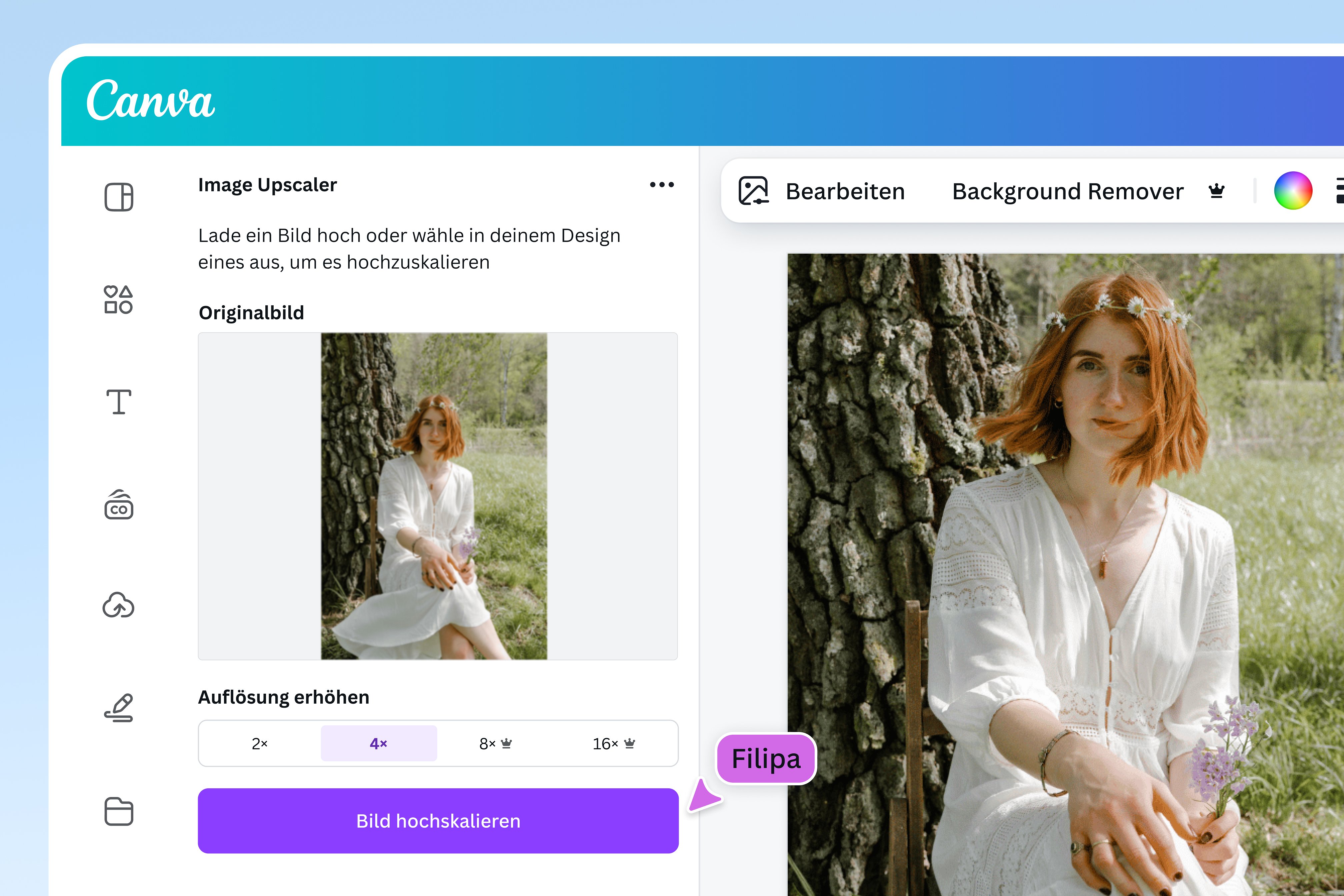 Bild in HD umwandeln - vorher und nachher