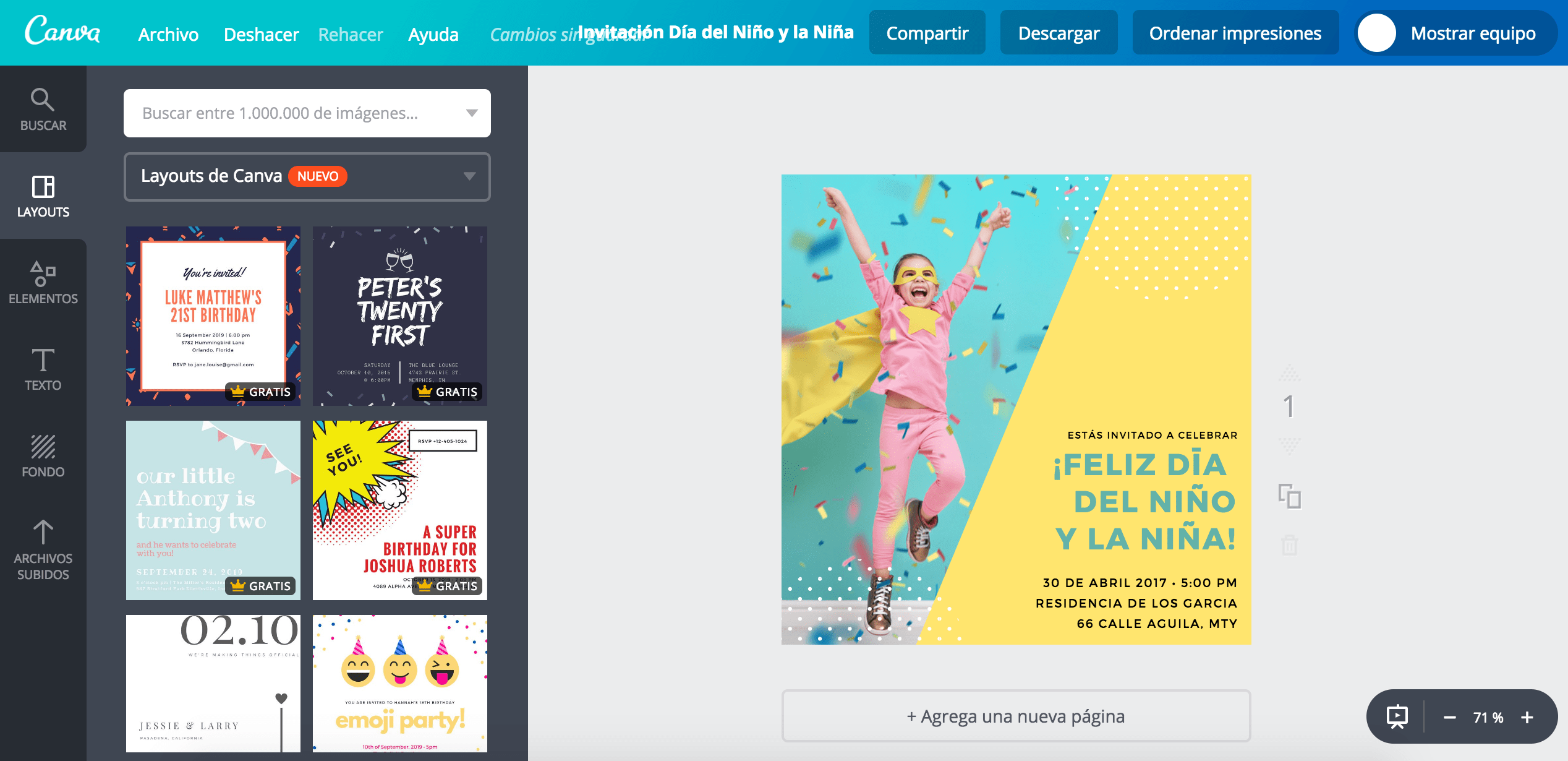 Invitaciones para el Día del Niño