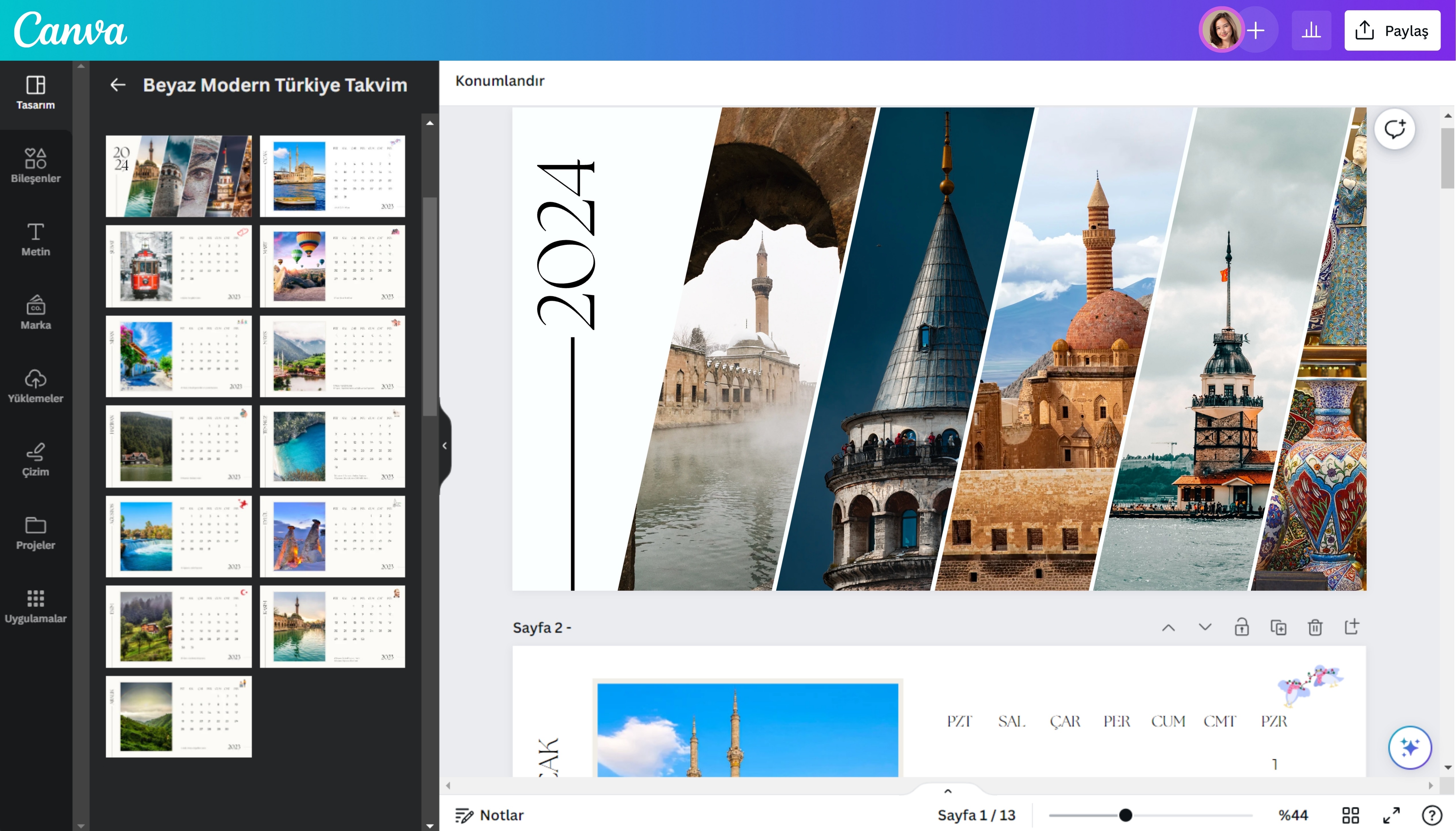 takvim tasarımı - Canva takvim tasarımı - Canva