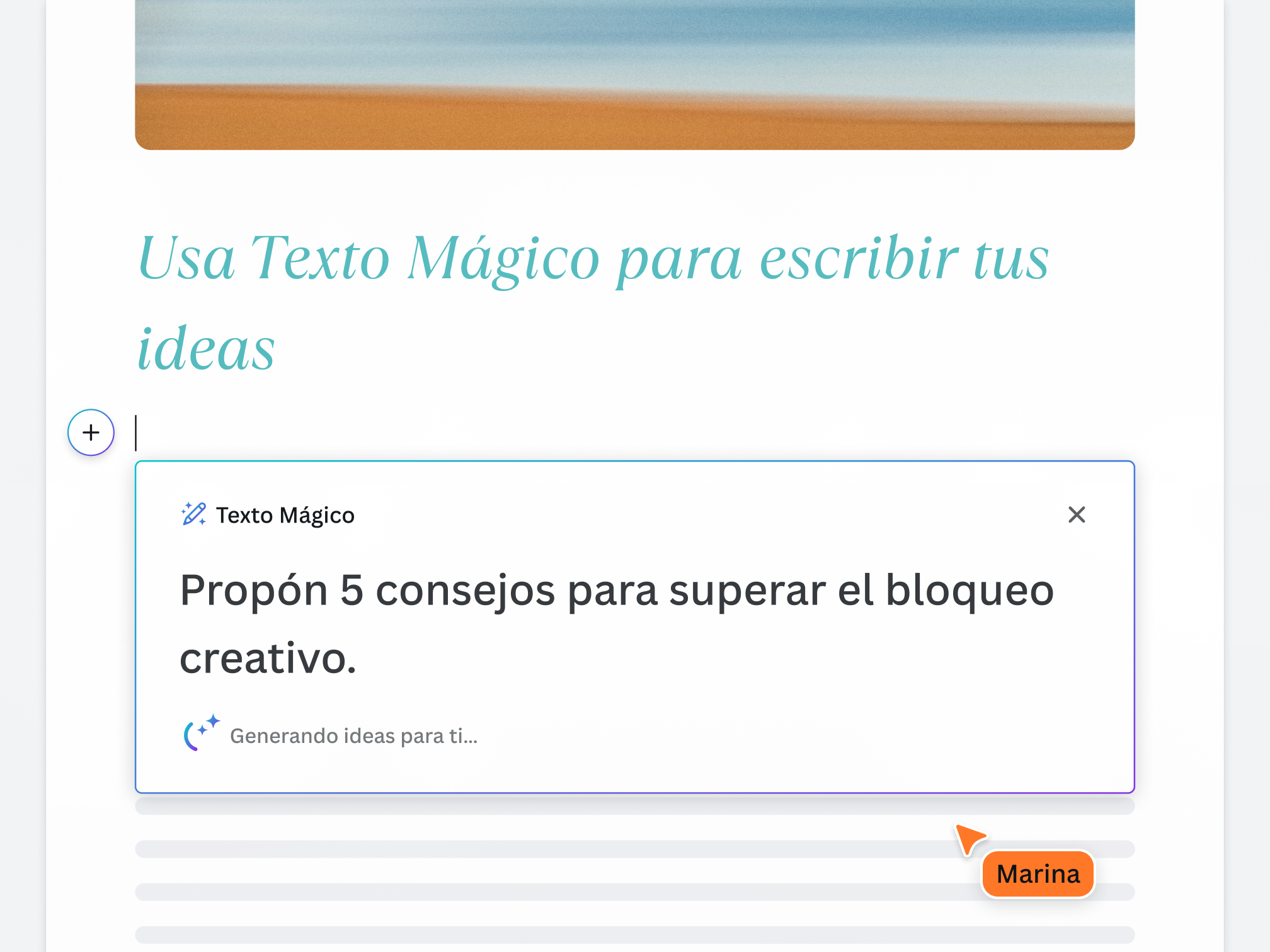 Texto Mágico genera texto impulsado con IA