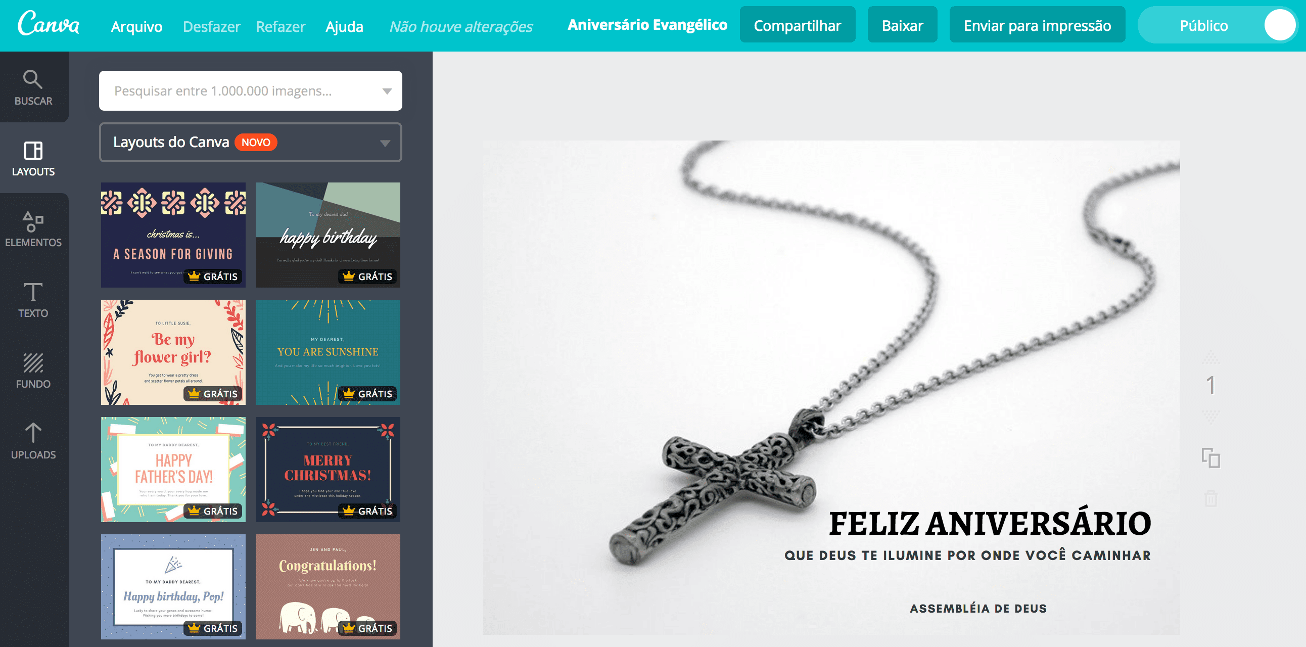 Cartão de aniversário evangélico Cartão de aniversário evangélico