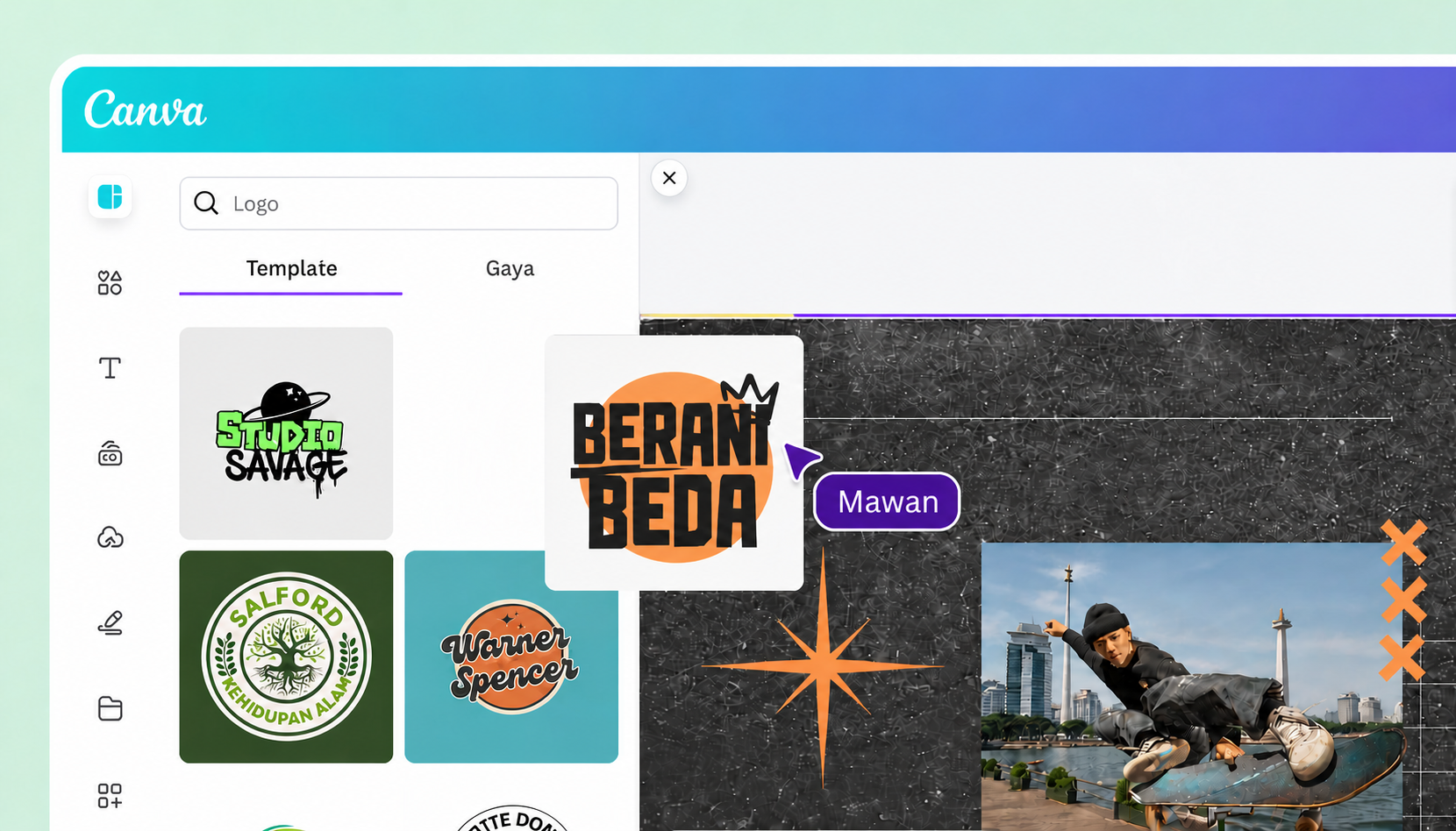 template dan contoh desain logo canva online logo maker canva