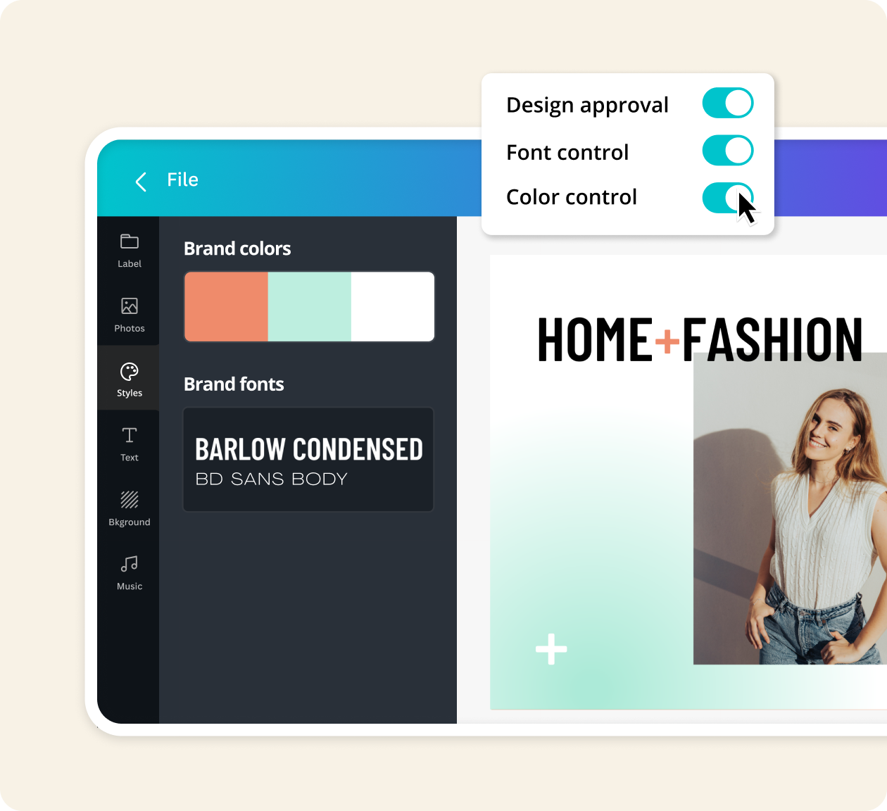 Example of retail marketing brand management from Canva’s brandkit