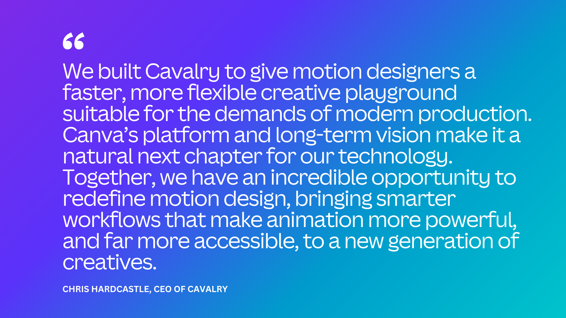 Quote from Cavalry CEO on joining Canva