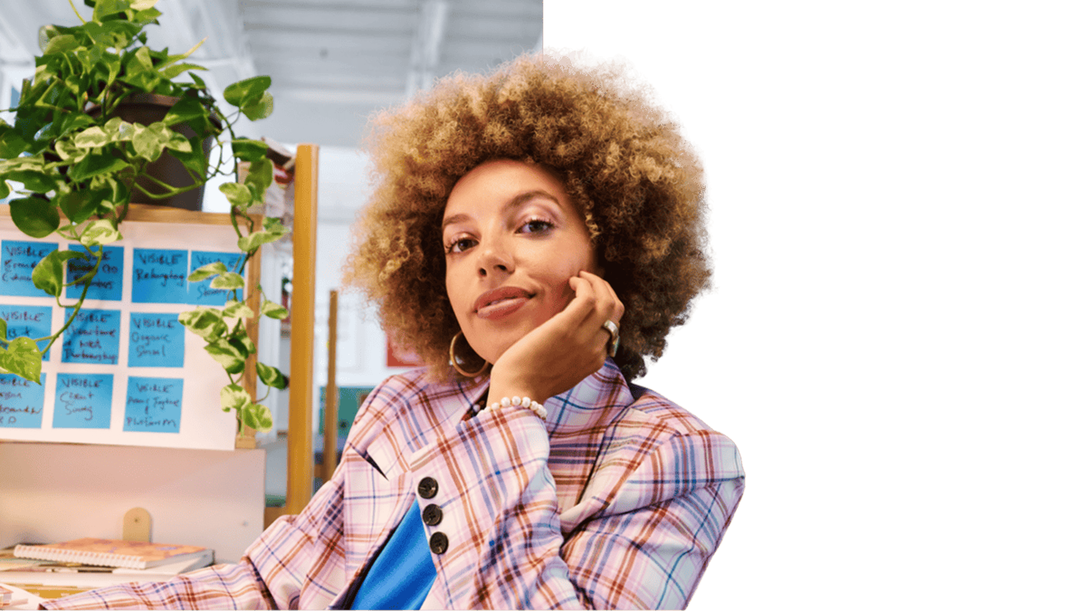 Background being removed from an image of a lady in an office