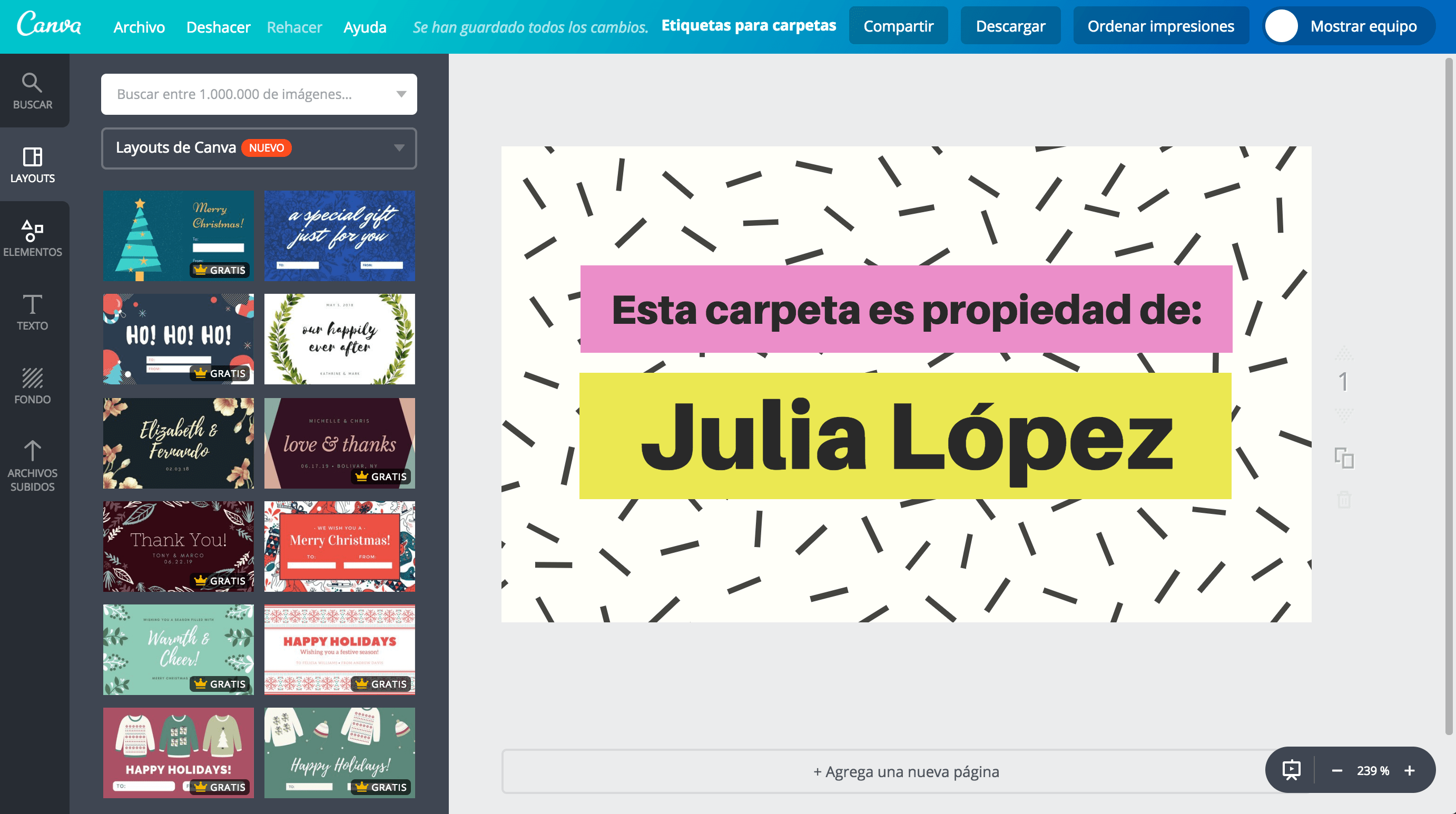 Etiquetas para carpetas