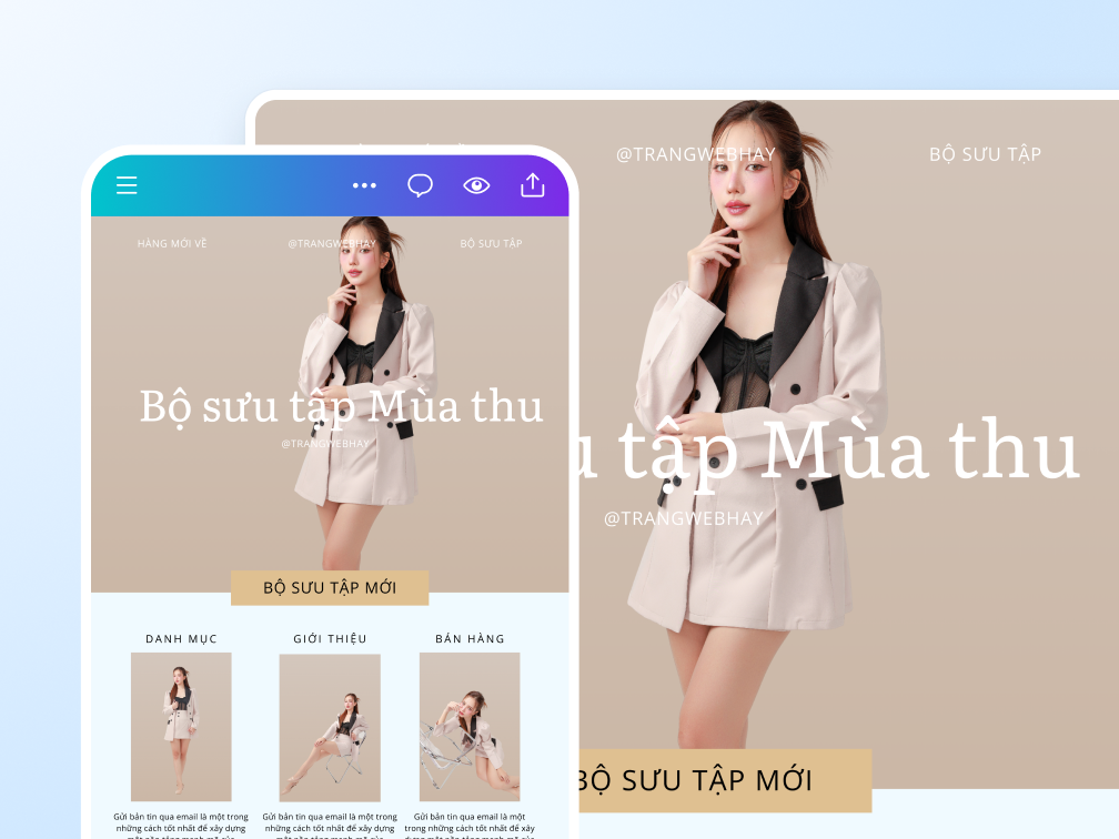 Preview of email design on a mobile phone
