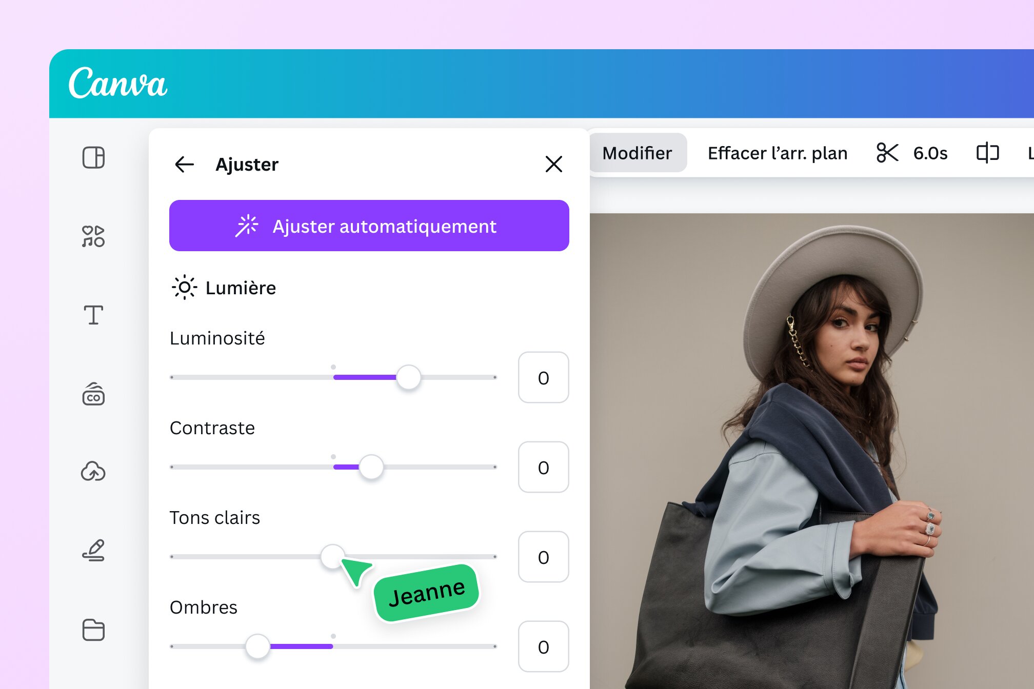Vidéo en cours d’amélioration avec l’outil de Canva pour augmenter la qualité d’une vidéo en ligne gratuit