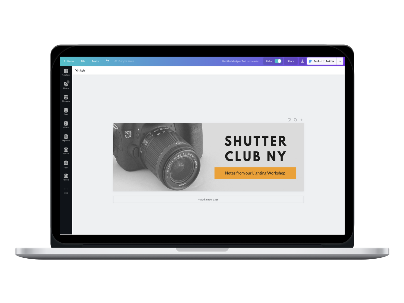 Design graphics for X/Twitter with Canva, image size:1320x990
