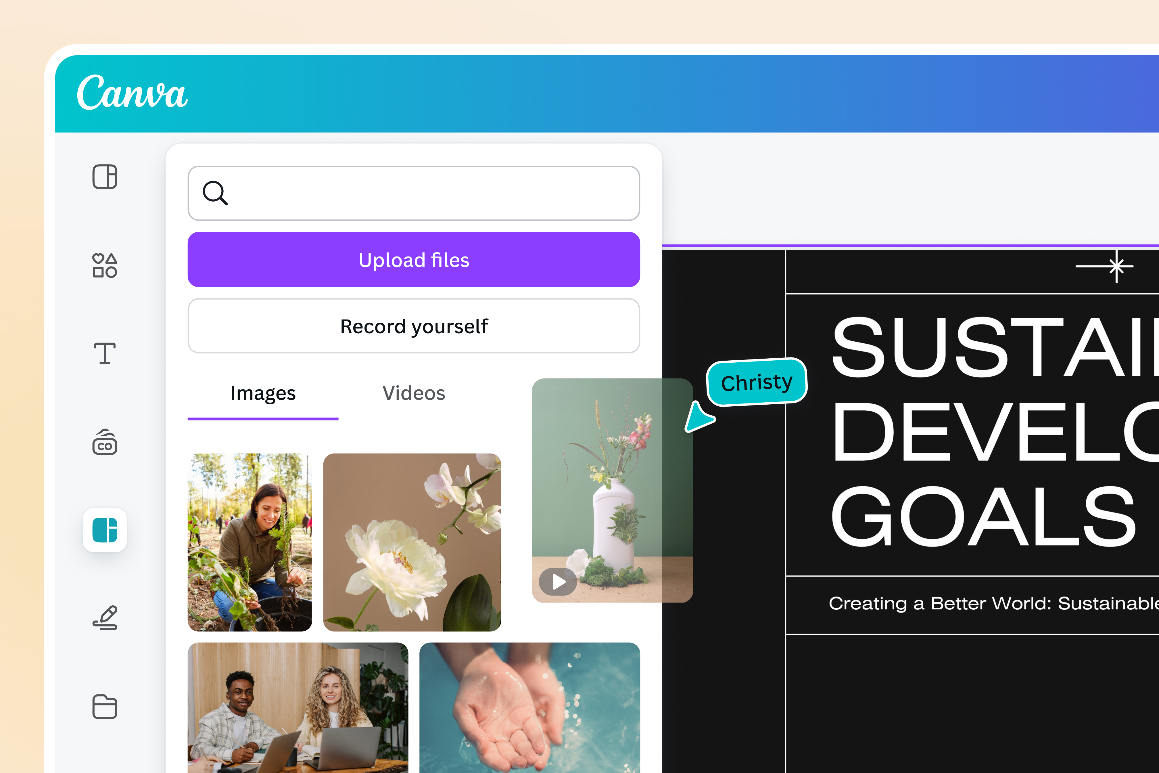 Drag and drop your video recording to your presentation