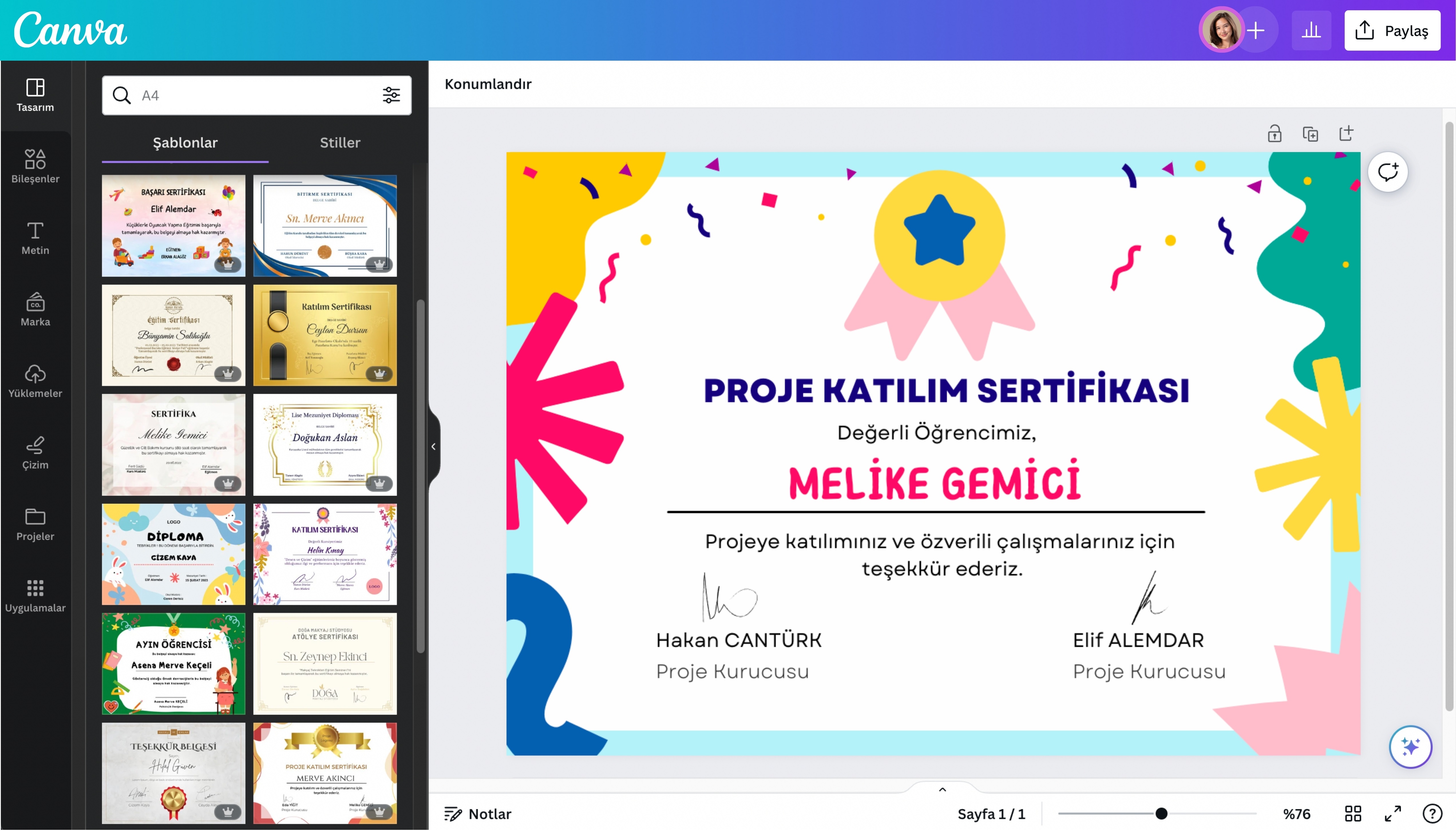 sertifika hazırlama - Canva sertifika hazırlama - Canva
