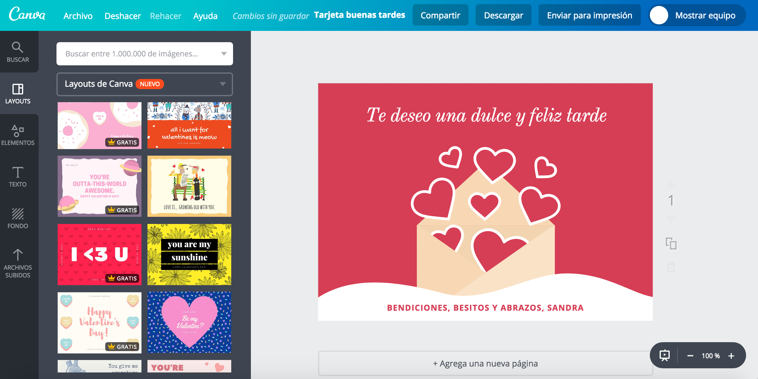 Tarjetas de buenas tardes