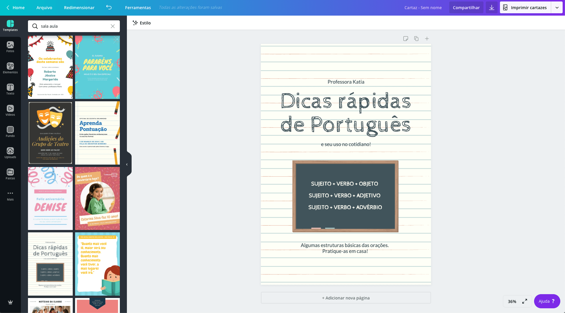Cartaz educativo