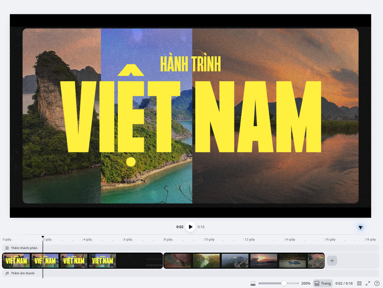 Video chất lượng cao mà chẳng tốn công Sắp xếp các cảnh quay Việt Nam thành một video