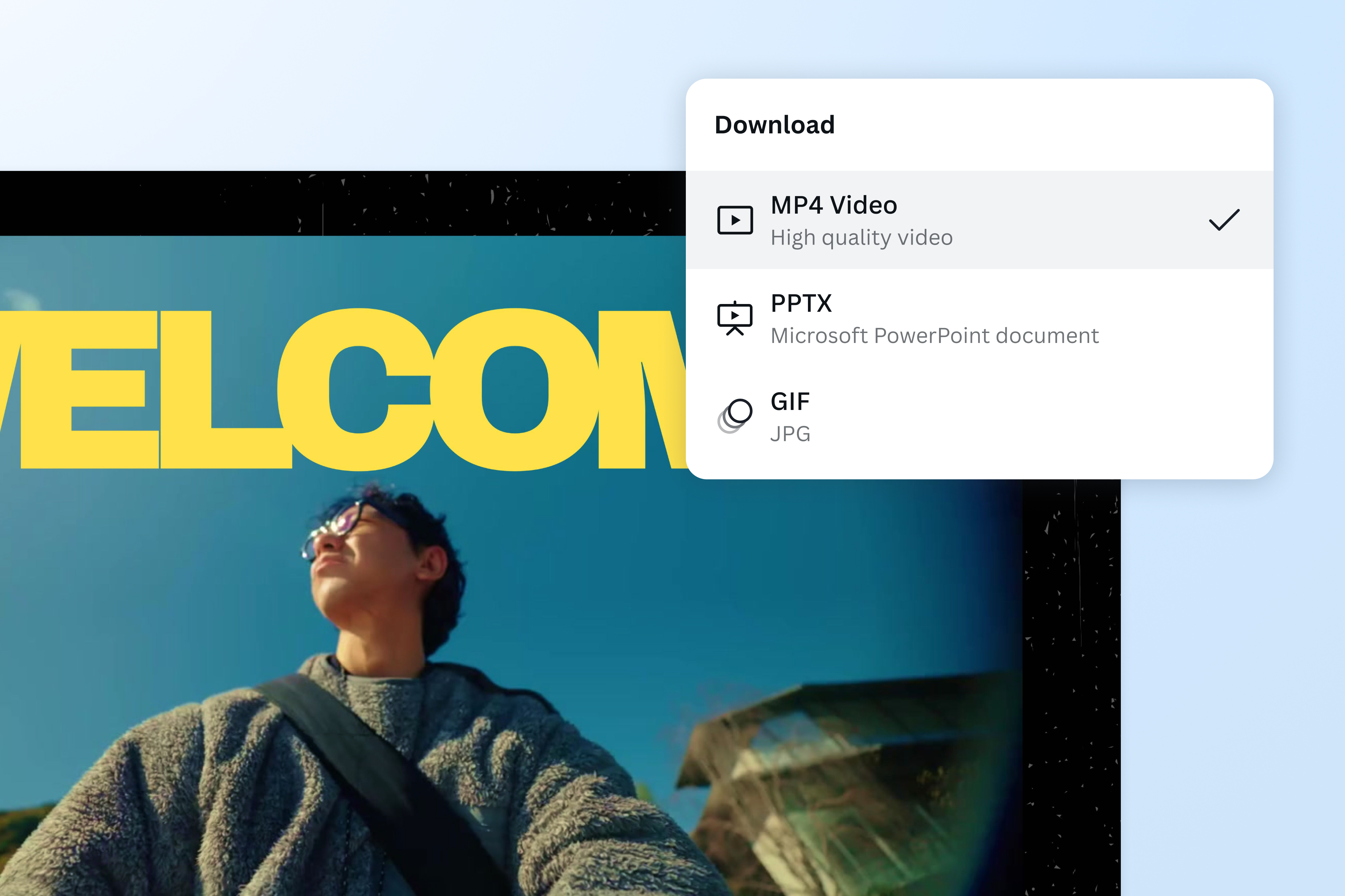 Download your PPT slides as MP4 Video