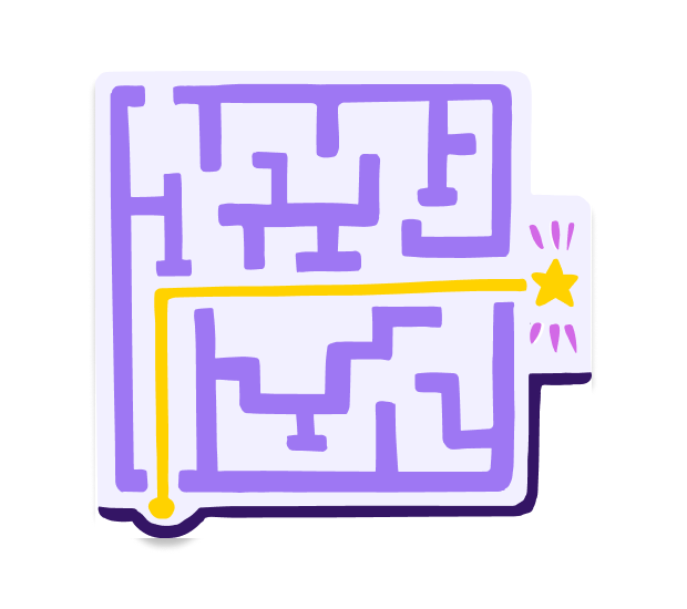 A completed maze graphic