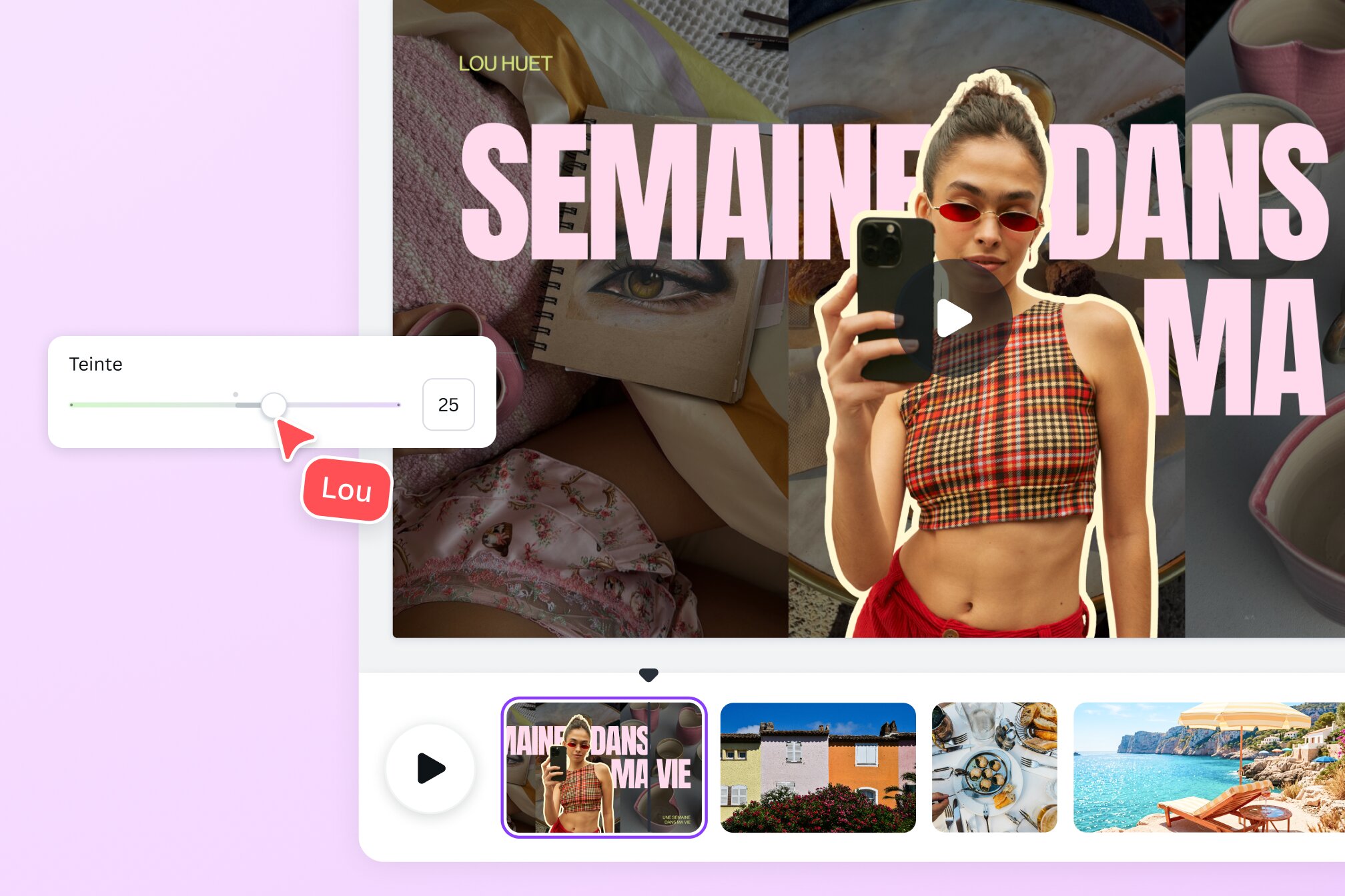 Video enhancer en cours d’utilisation sur Canva pour améliorer la qualité d’une vidéo