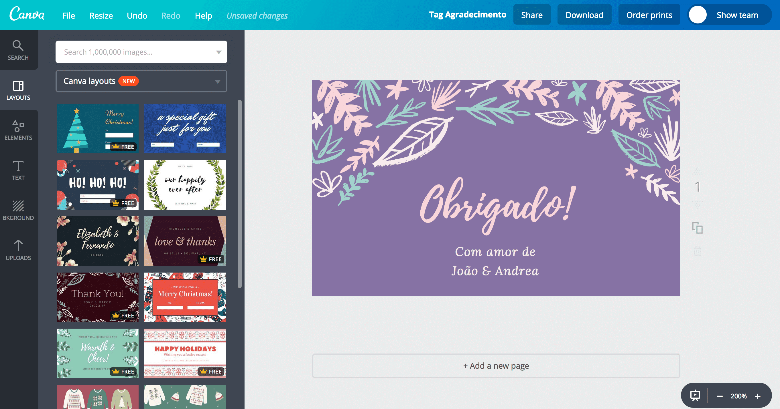 Tags de agradecimento