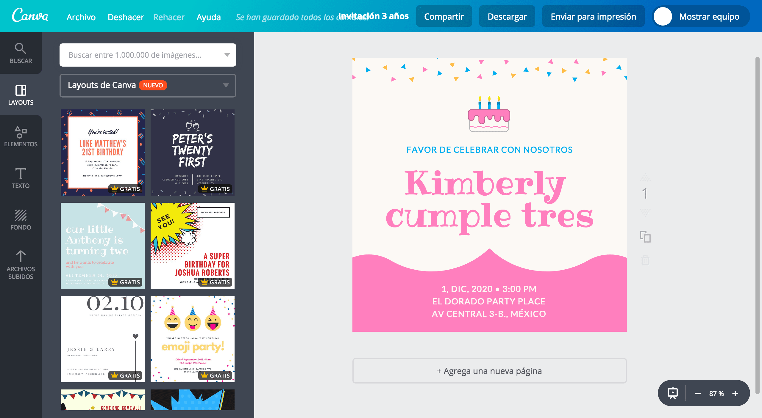 Invitaciones para presentación de 3 años Invitaciones para presentación de 3 años