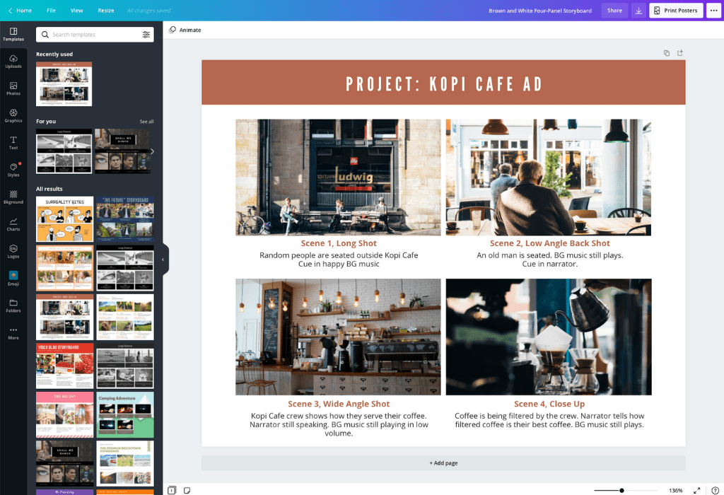 How to make a storyboard - Canva