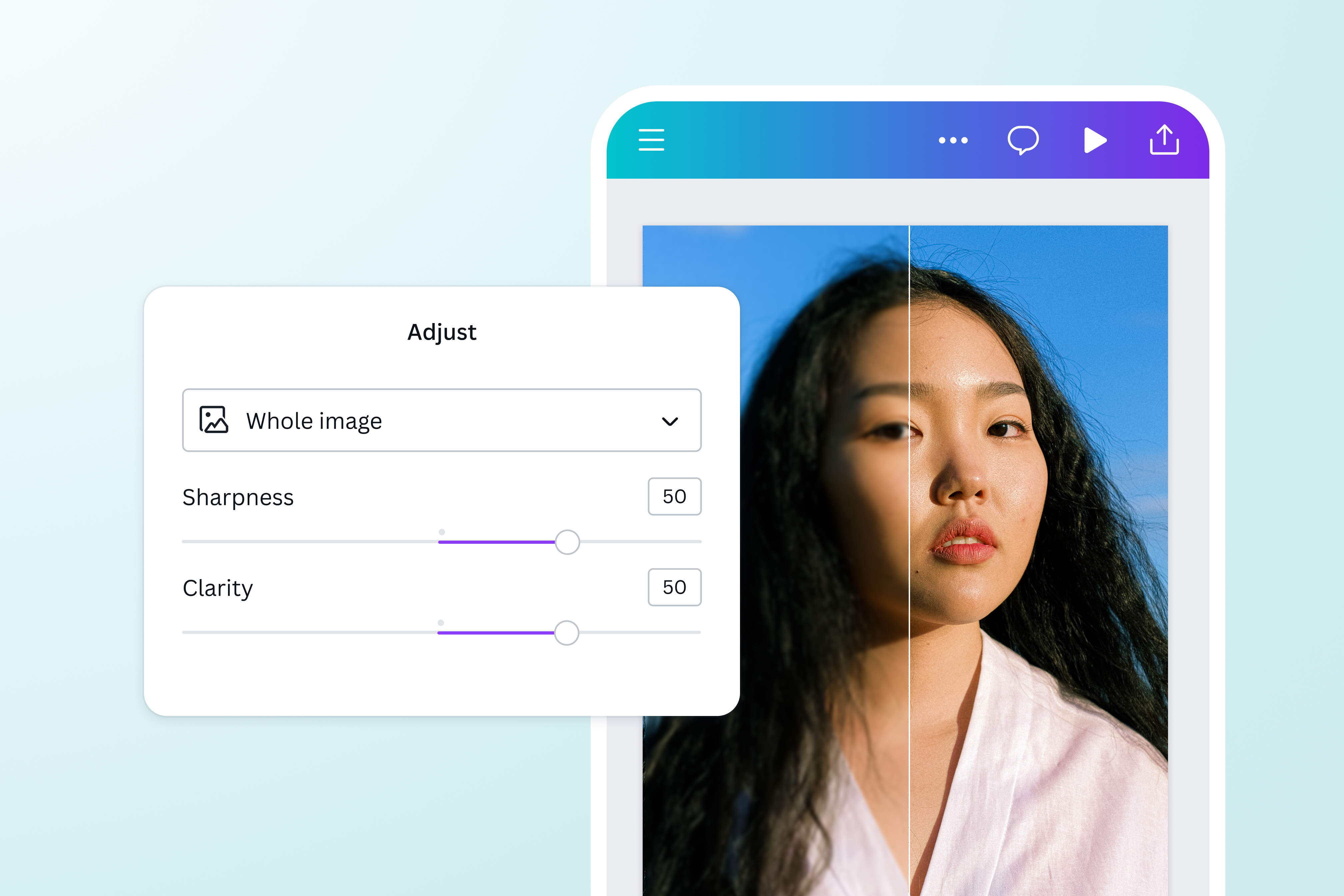 Adjust the sharpness and clarity of your image