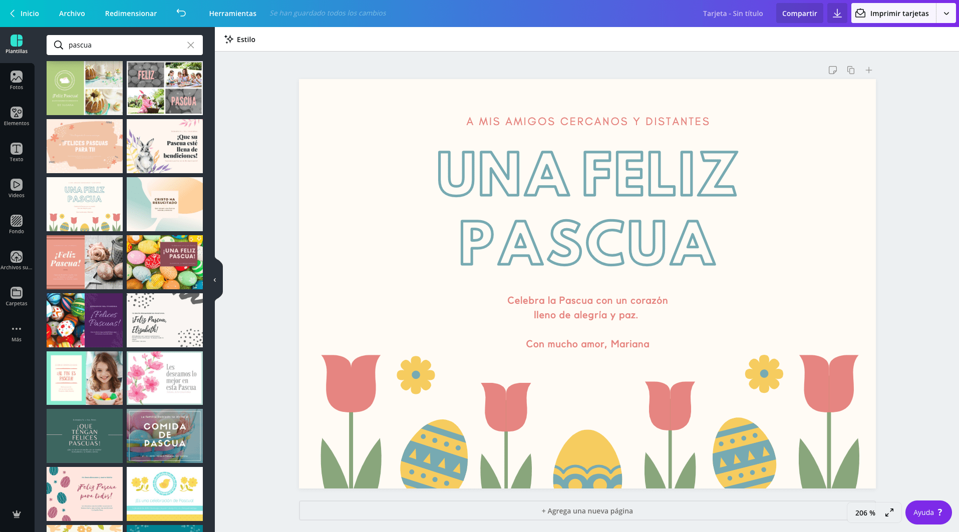 Tarjetas de Pascua
