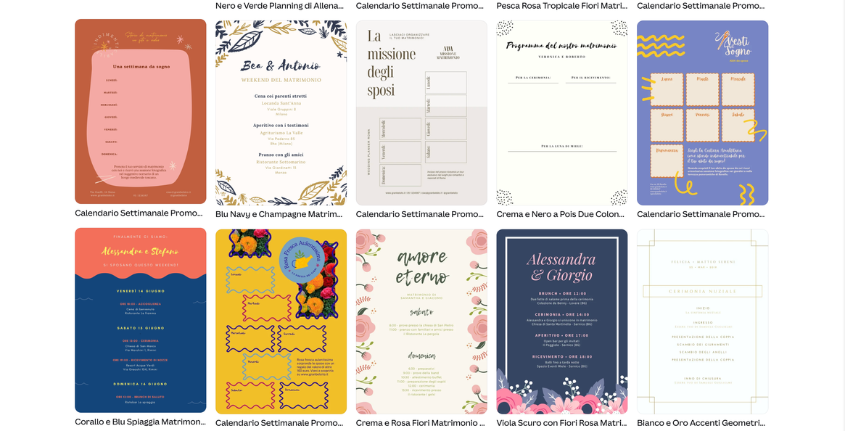 Creare timeline del matrimonio Timeline matrimonio
