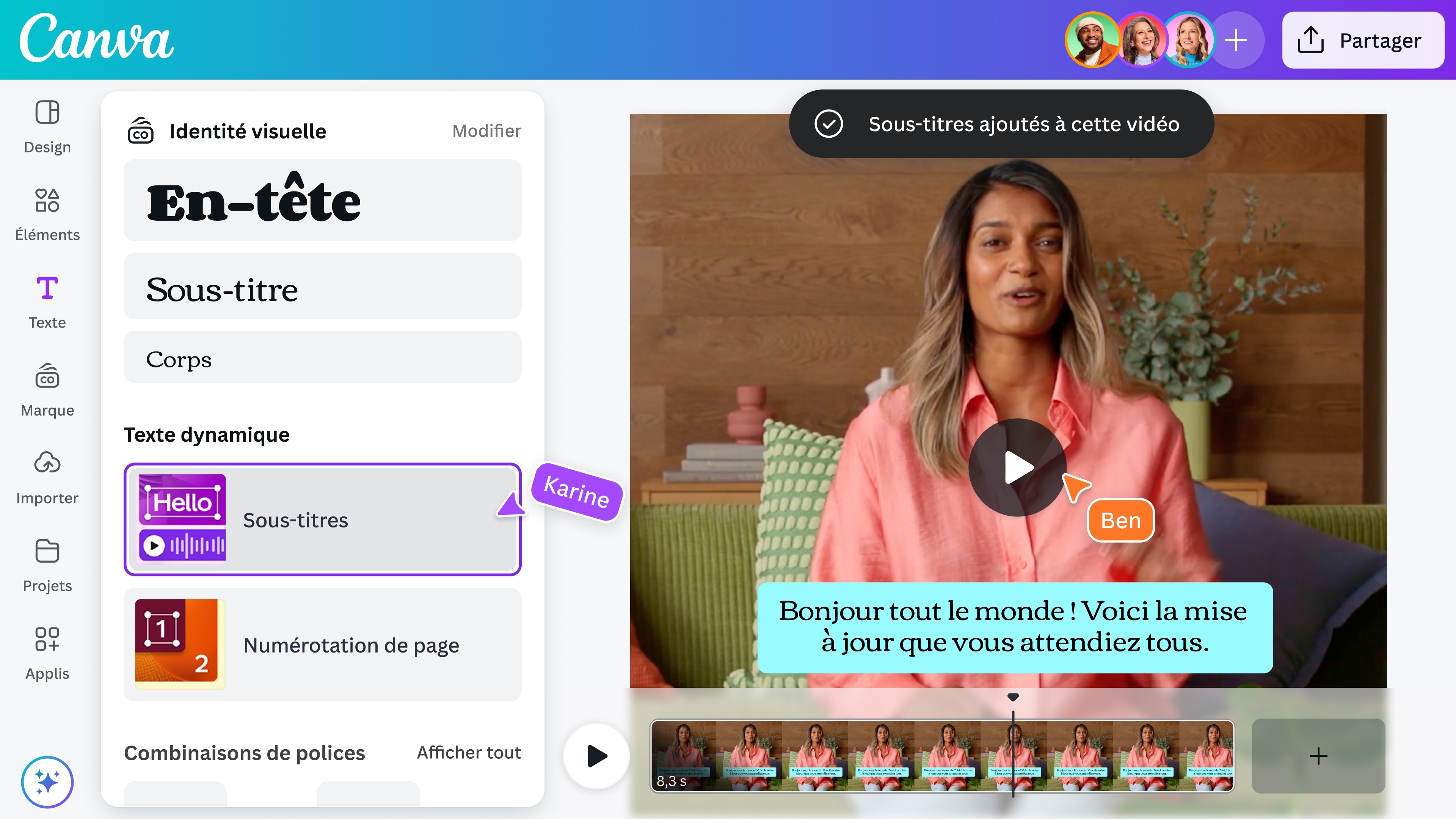 Apply text styles to your subtitle