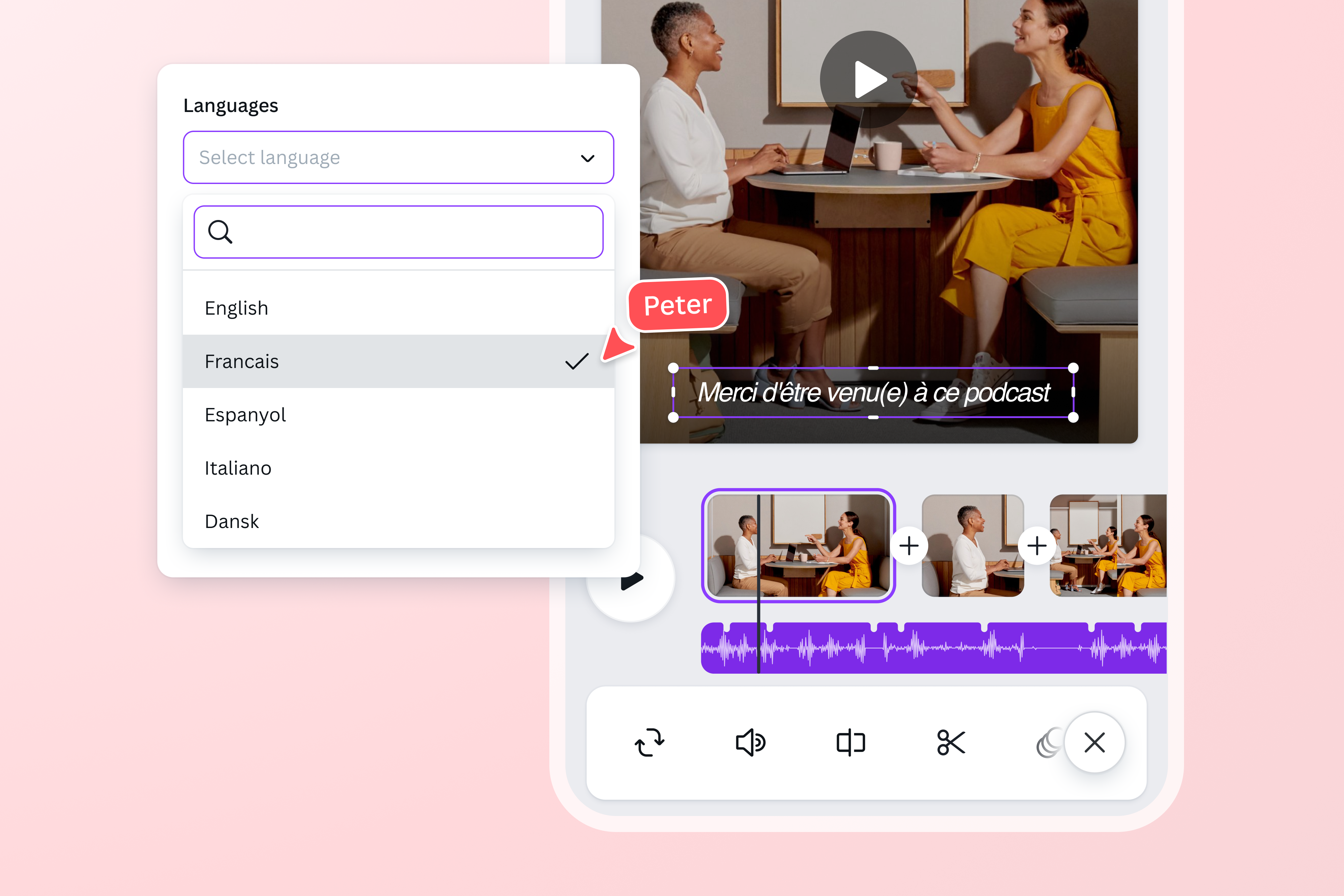 Reach audiences worldwide with AI Video translator