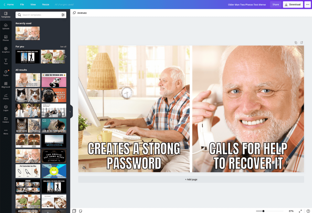 How to make a meme - Canva