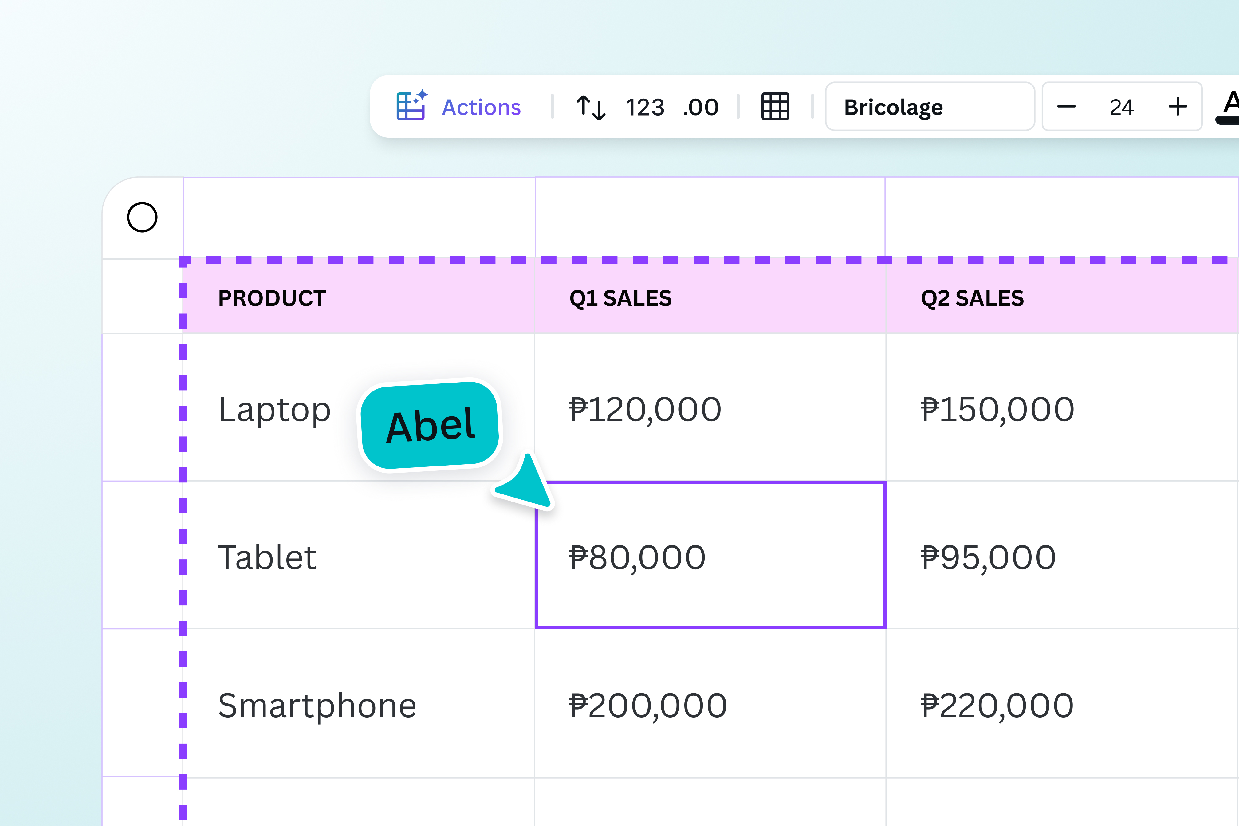 Full spreadsheet functionality