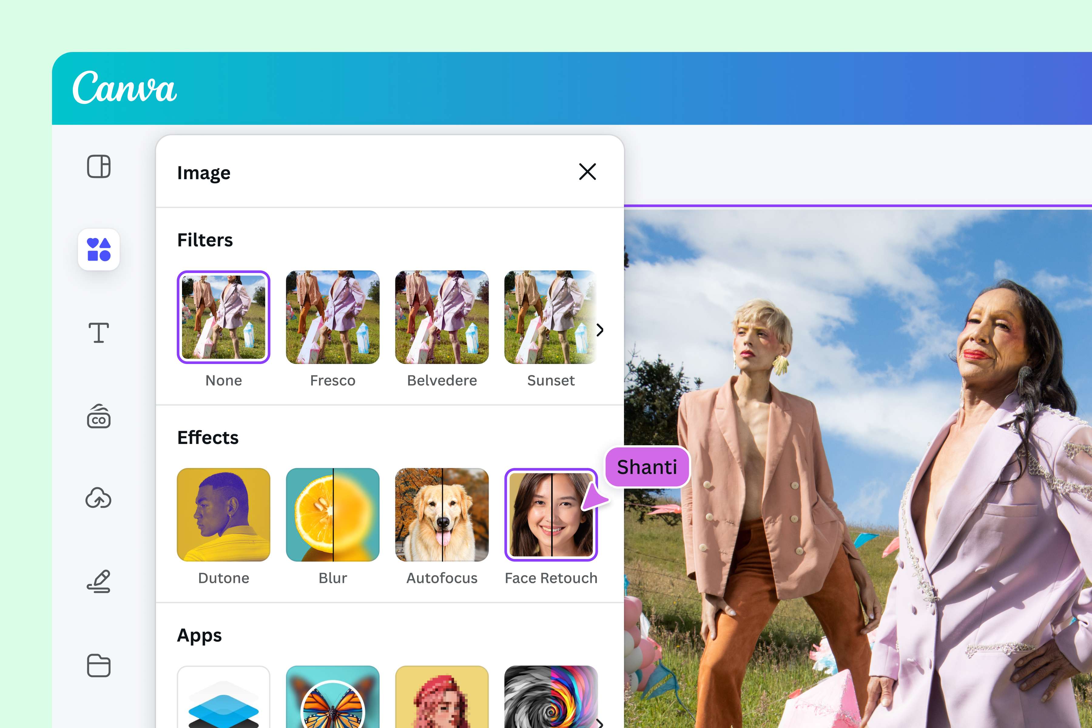 Quickly retouch photos with Canva’s face editor