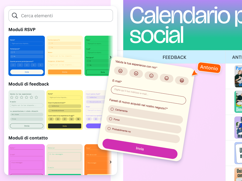 Anteprima modulo da compilare su Canva