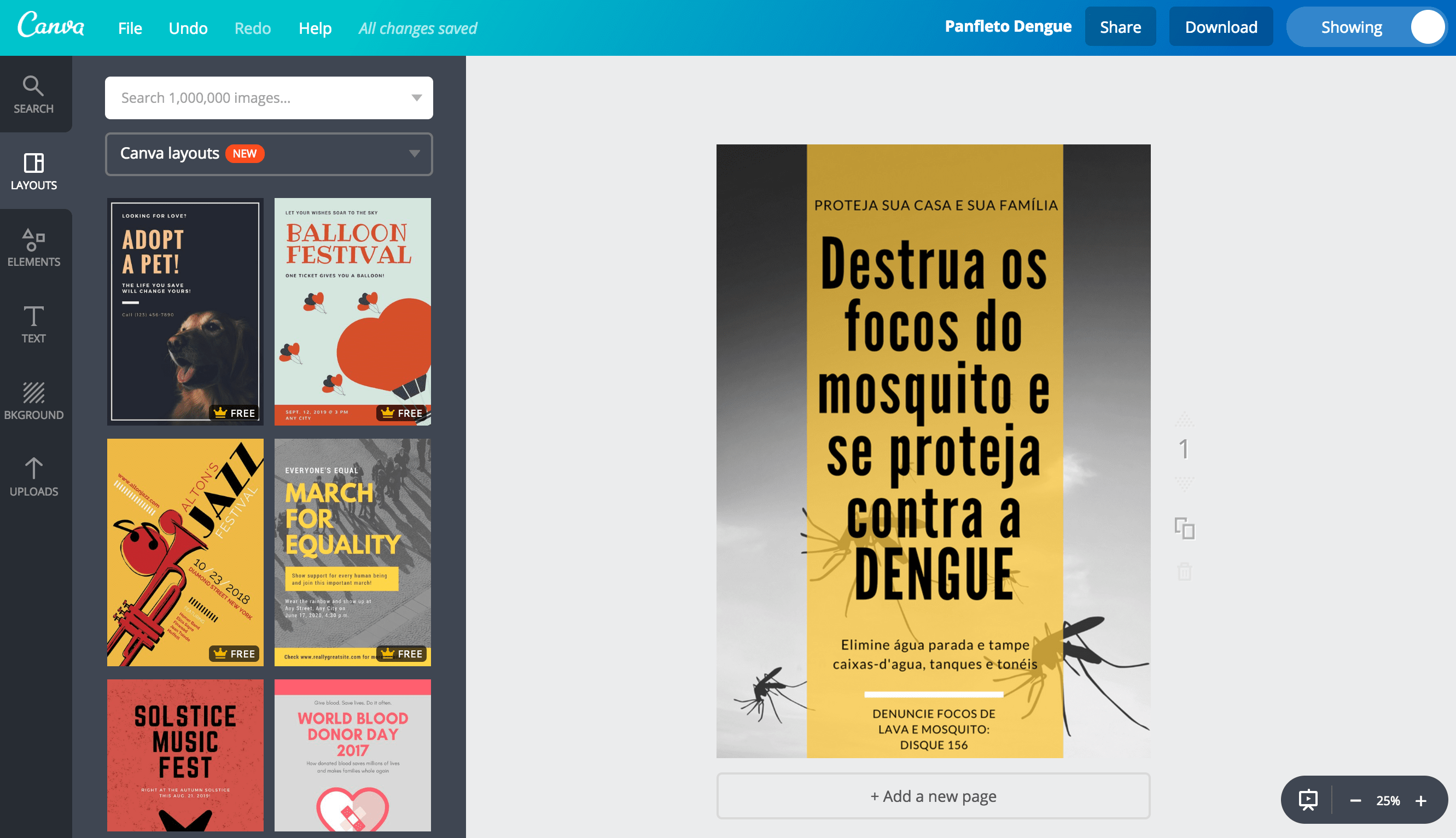 Panfletos sobre a dengue
