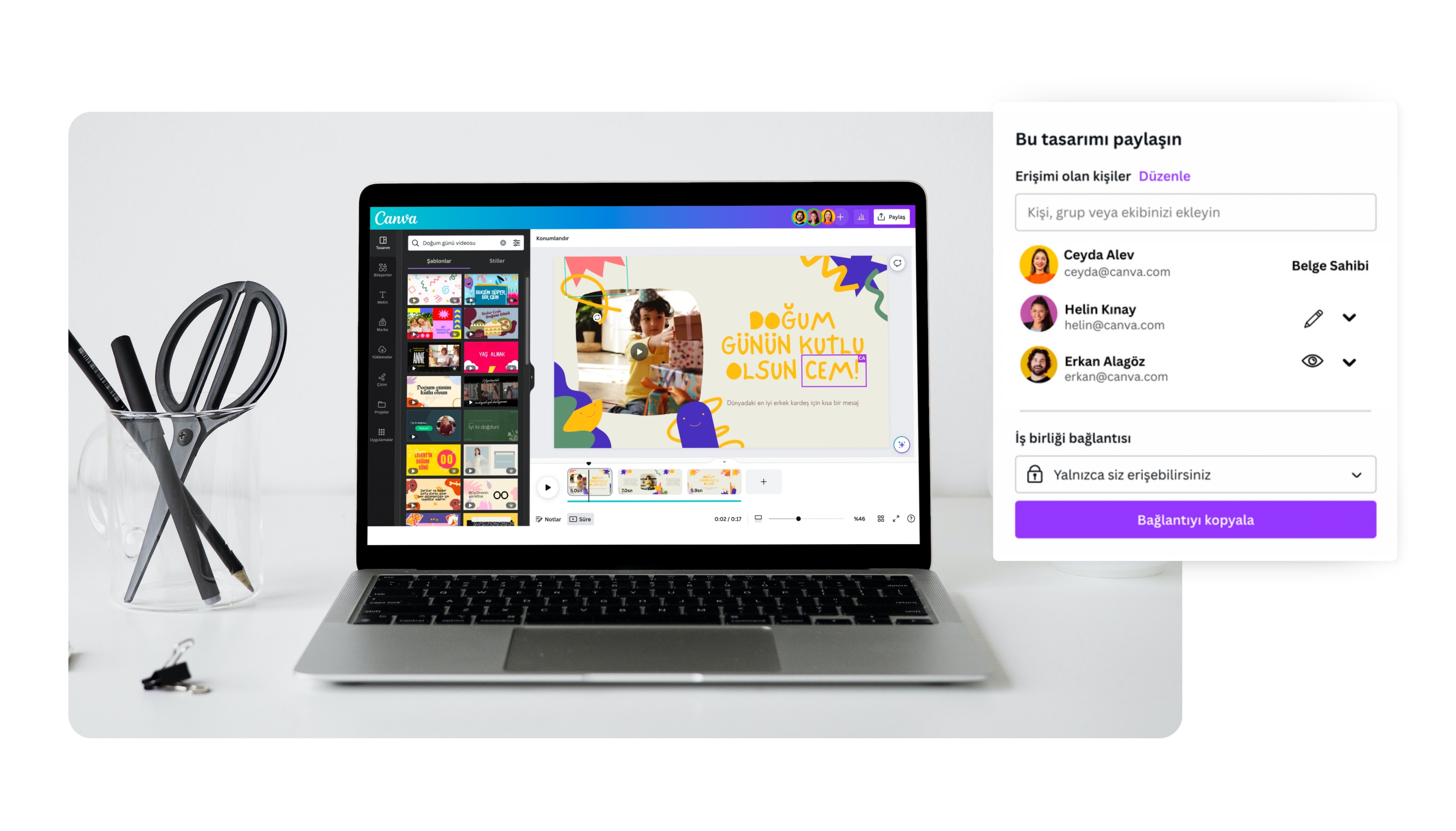 doğum günü videosu hazırlama - Canva