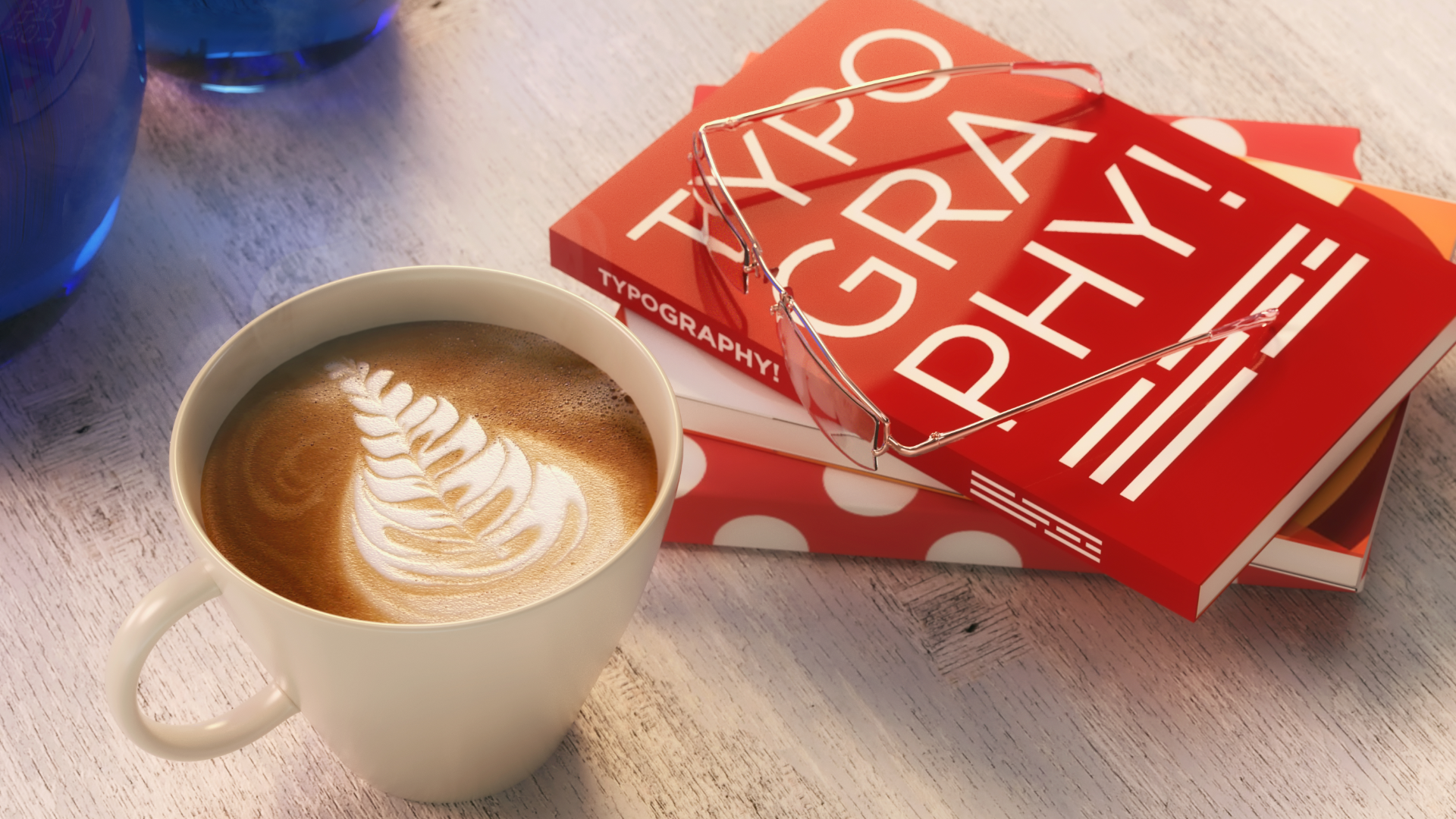 Livre sur la typographie moderne et tasse de café