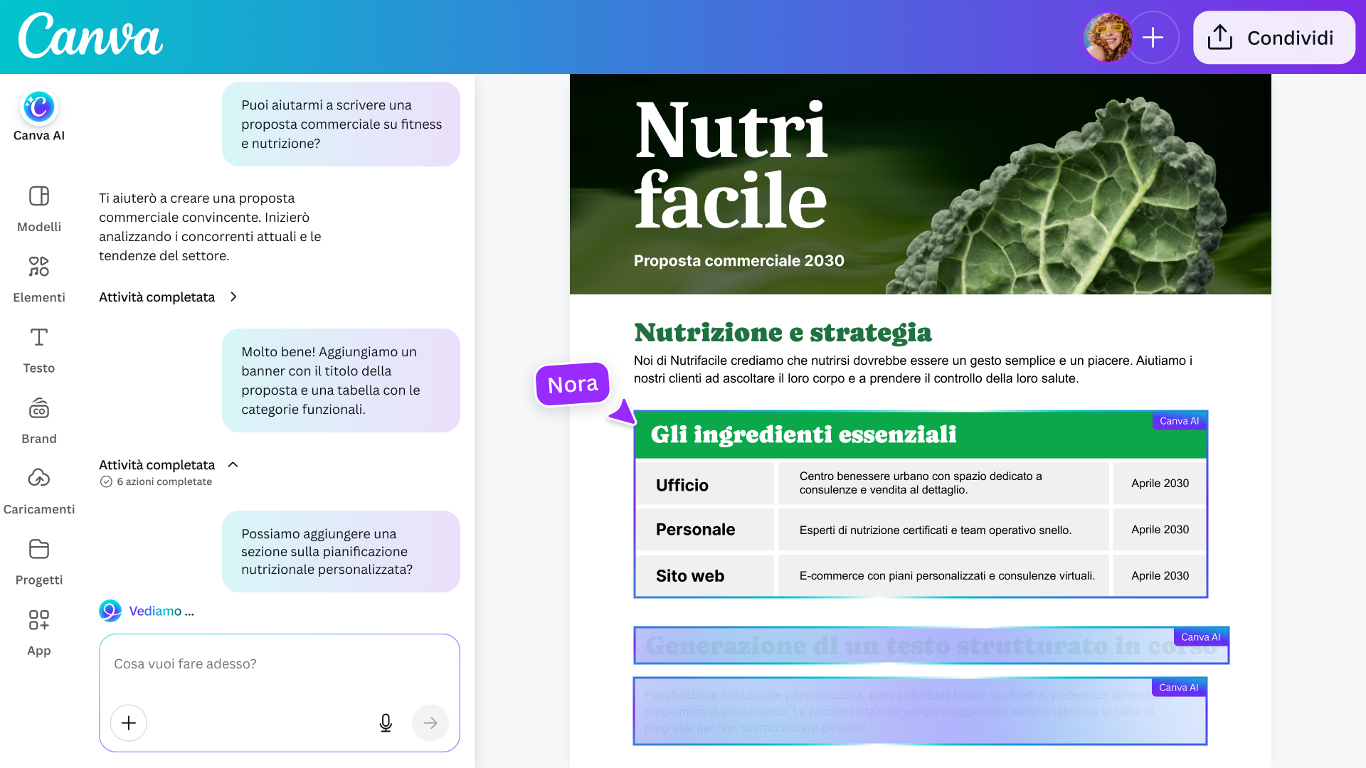 Image showing how Canva AI works with you in Docs