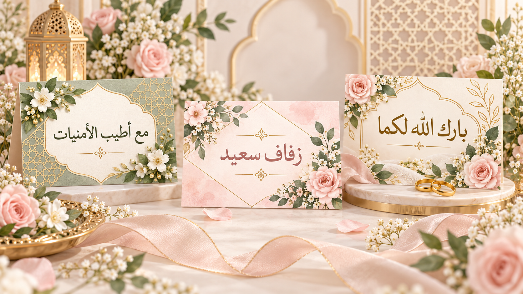 تصميم تهنئة زفاف بالعربية بطاقات تهنئة زفاف عربية بزخارف أنيقة