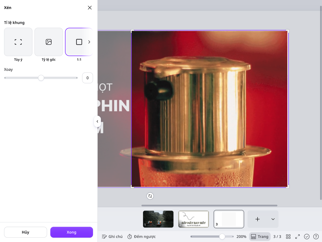 Chọn phần hình cần giữ trong GIF