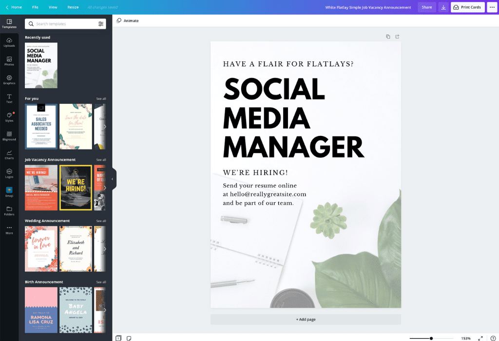 How to make an announcement - Canva