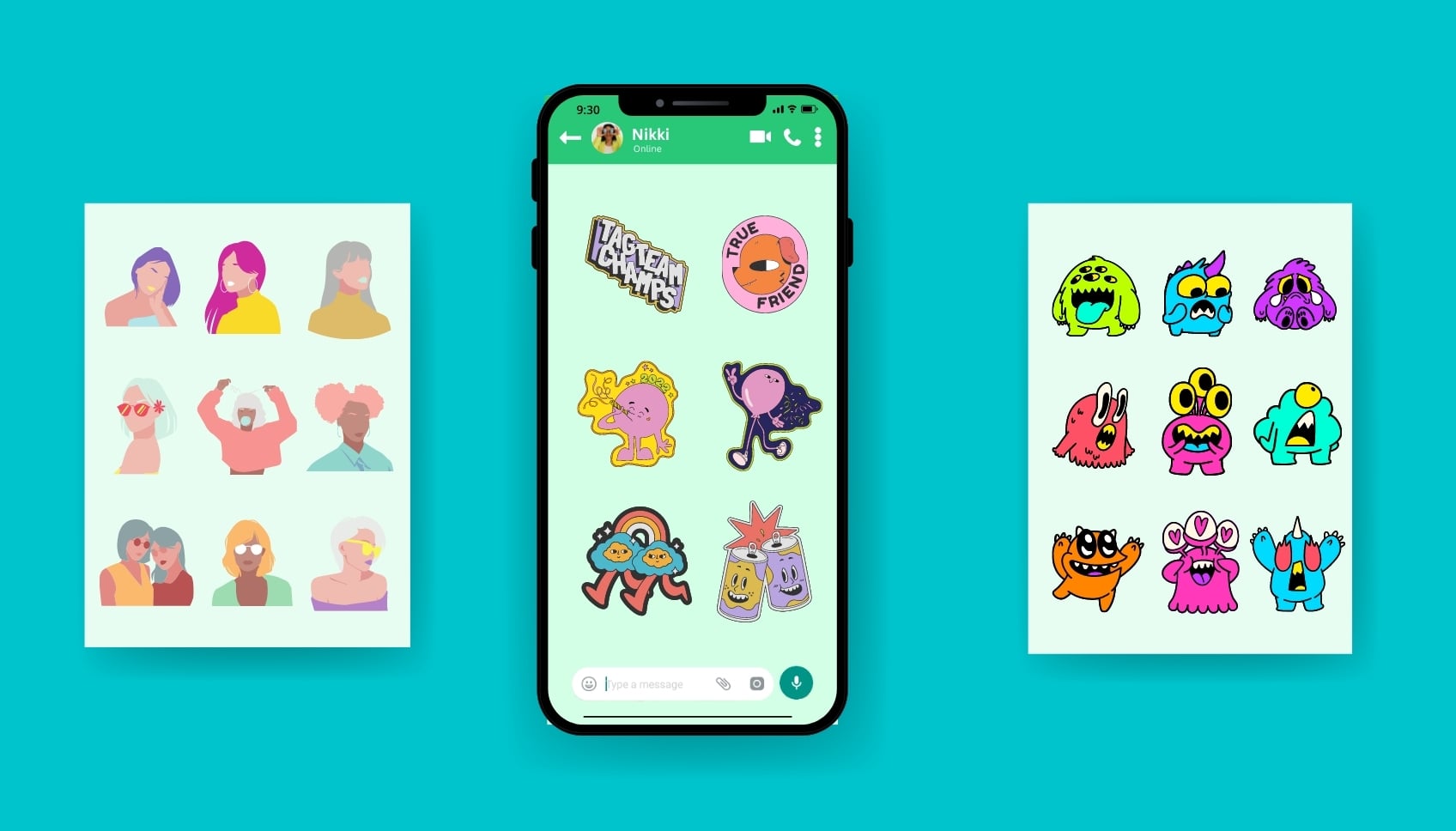 Vista del creador de stickers para WhatsApp de Canva