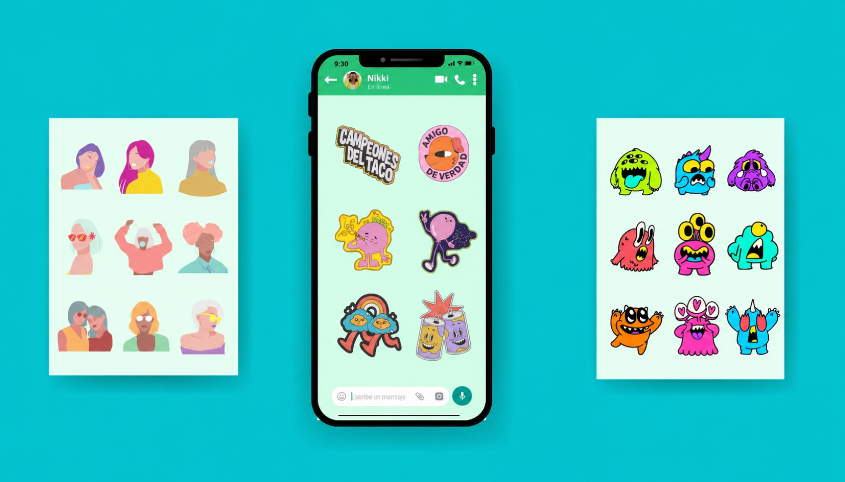 Plantillas de stickers para WhatsApp de Canva