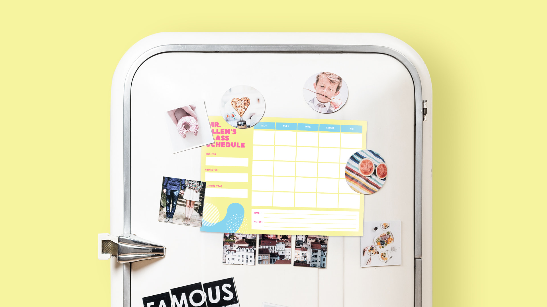 canva, emploi du temps, planning, calendrier