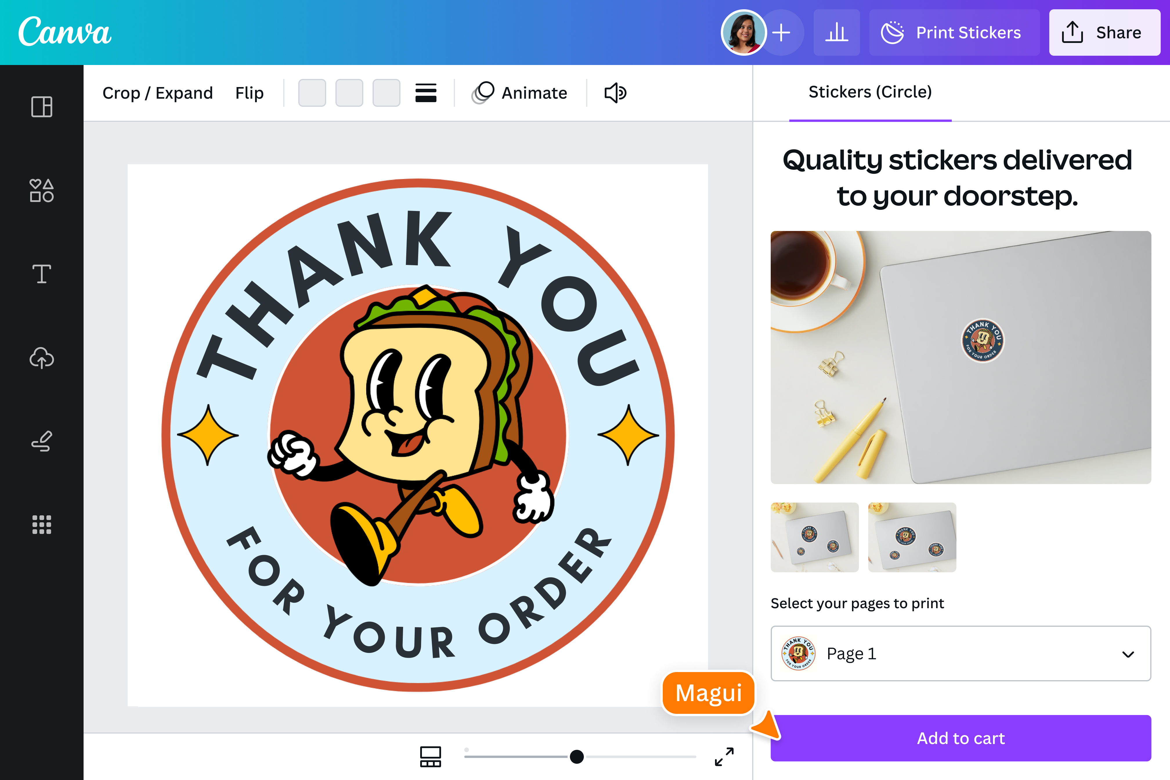 Print your design into a sticker