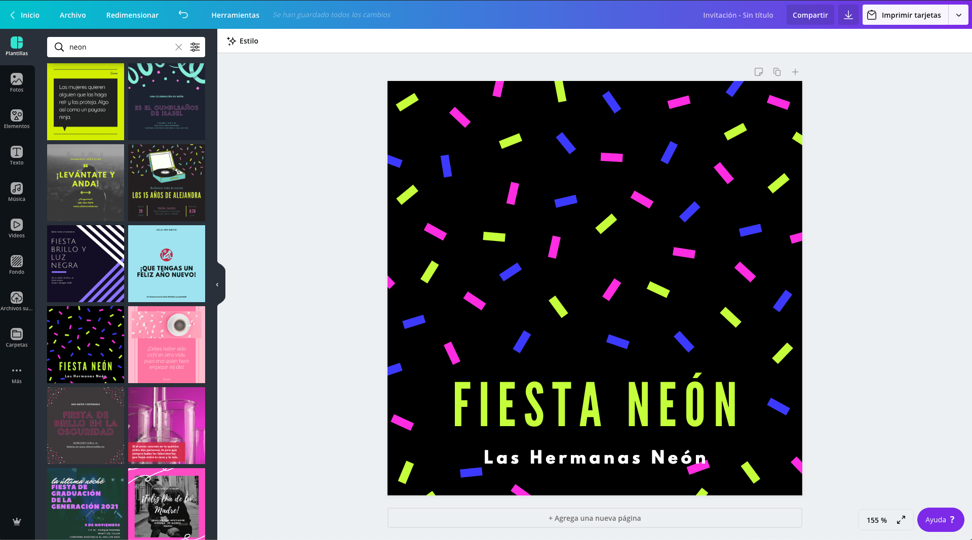 Invitaciones para neon party
