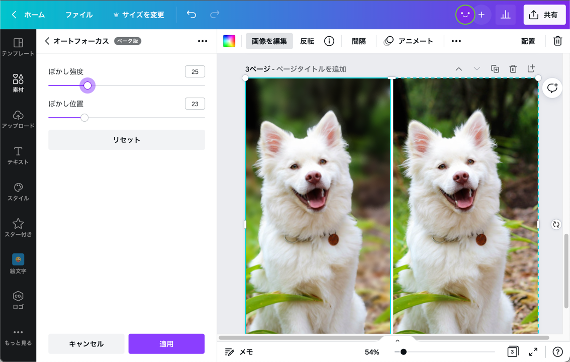 明暗機能と相性バツグンの、写真加工機能