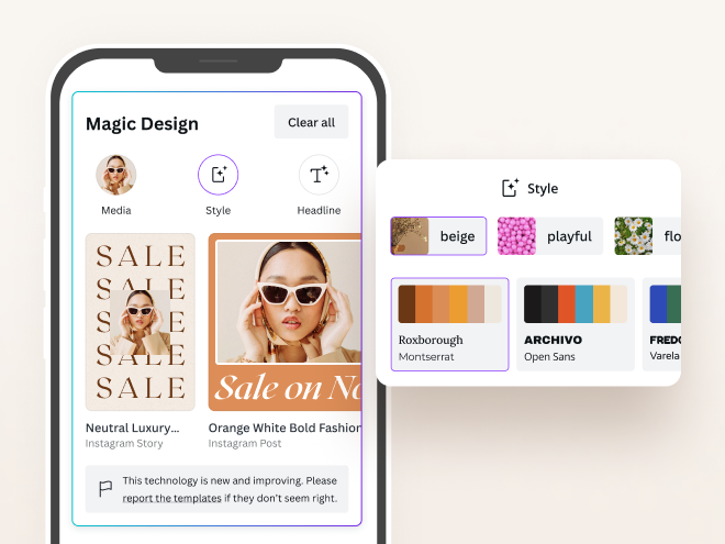 Magic Design: เครื่องมือออกแบบด้วย AI ออนไลน์ฟรี | Canva