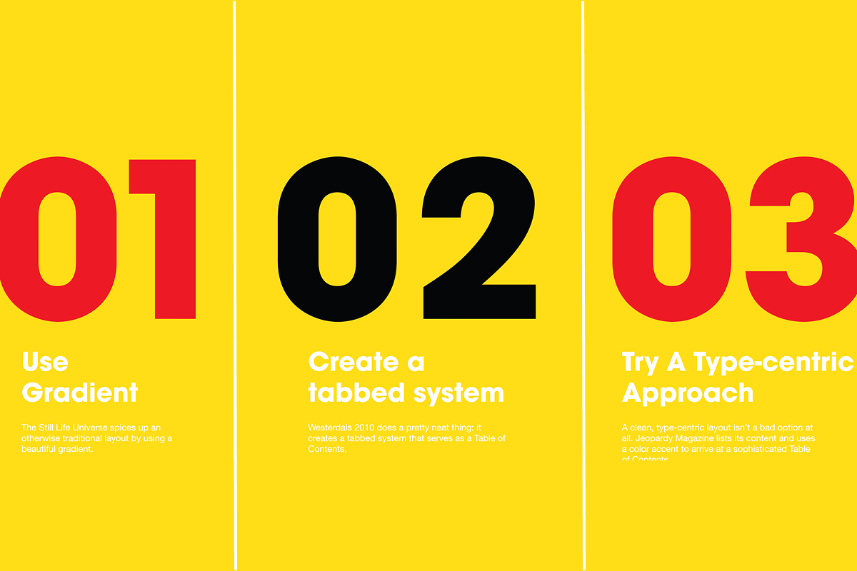 Designing the perfect table of contents: 50 examples to show you how