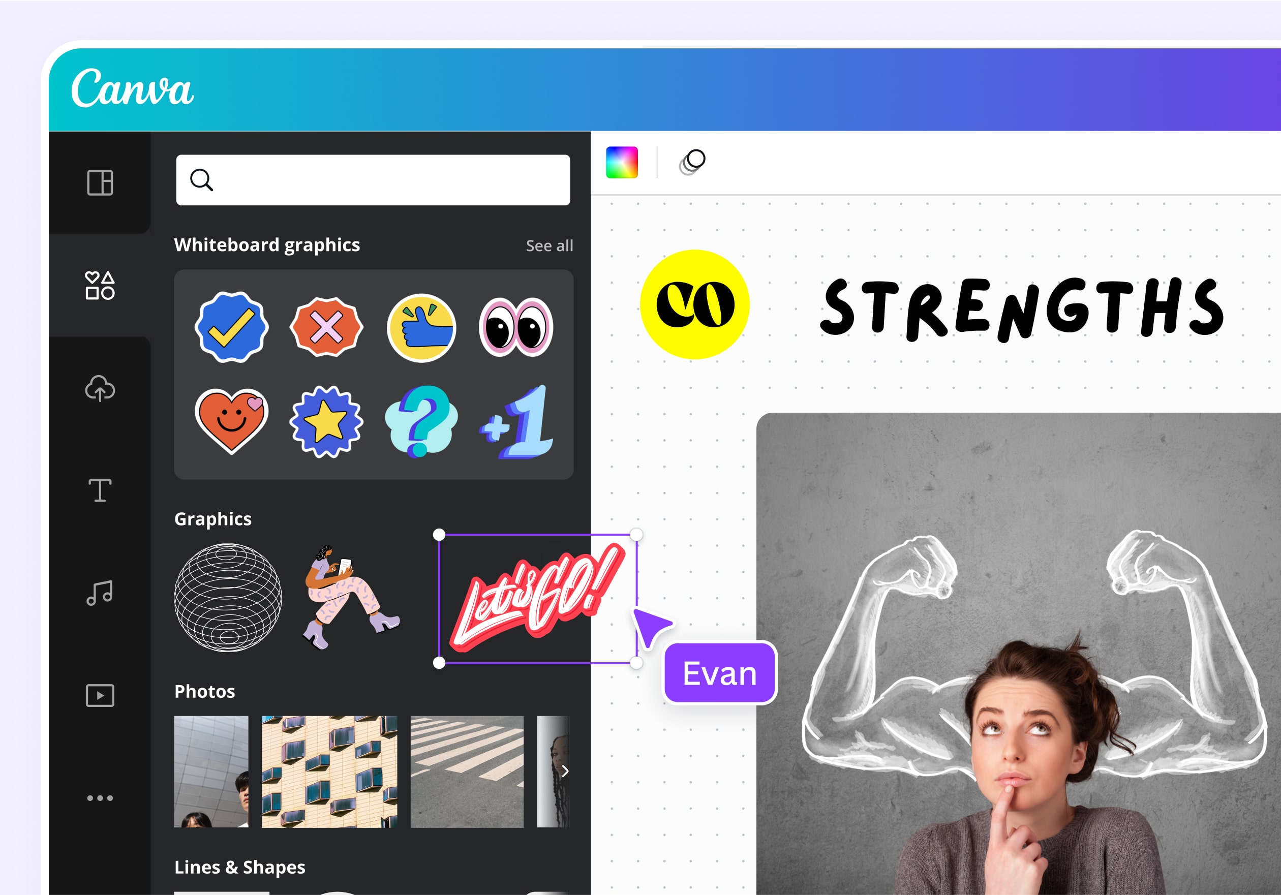 Add graphics to your SWOT Analysis designs