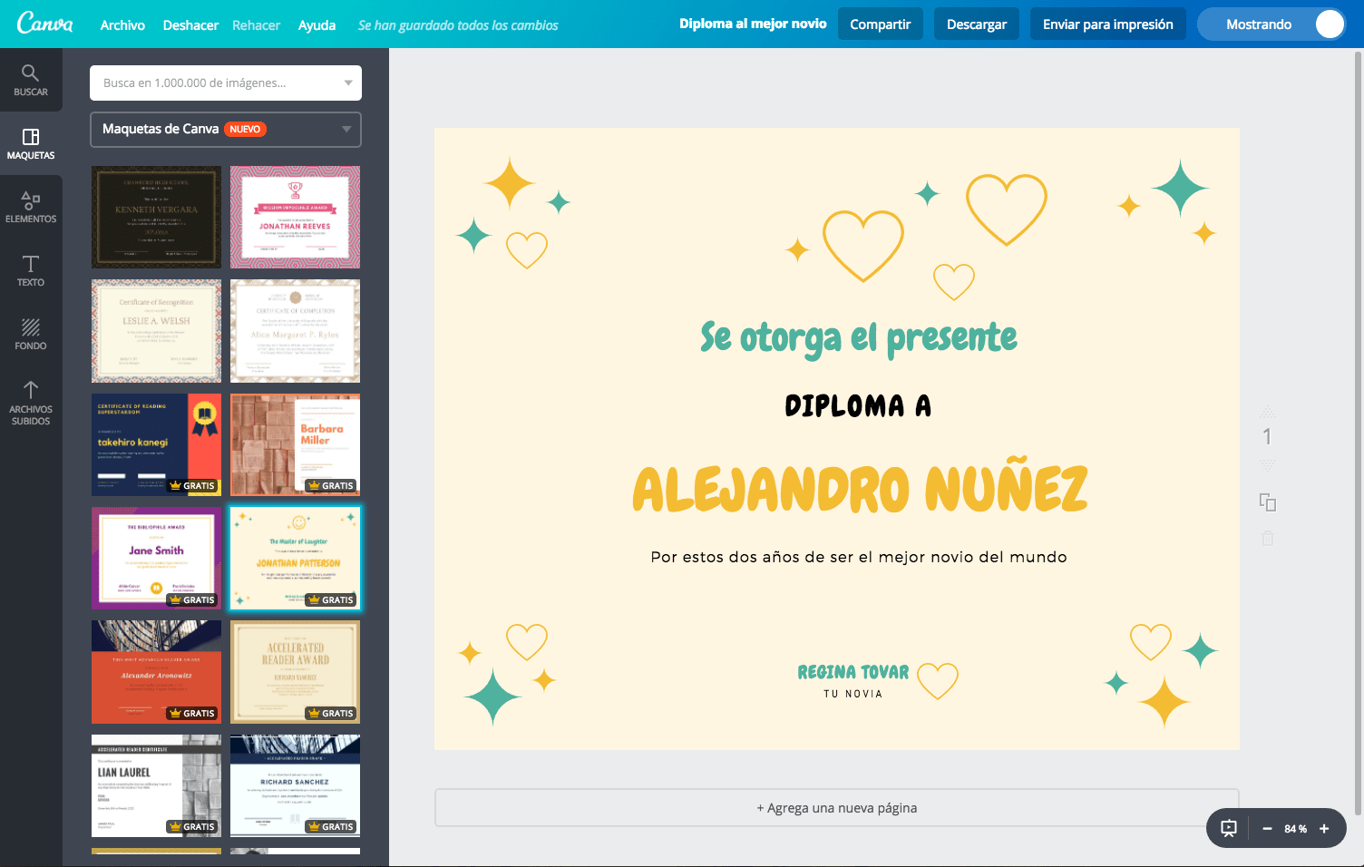 Diploma al mejor novio Diploma al mejor novio